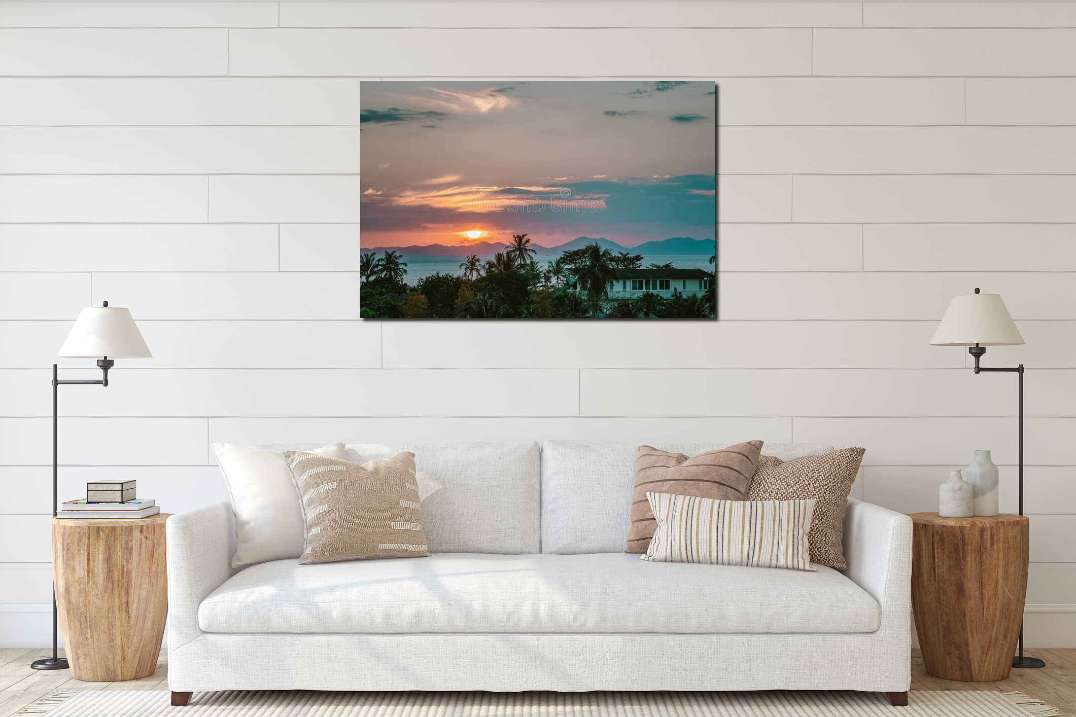 Canvas hanging interior mockup