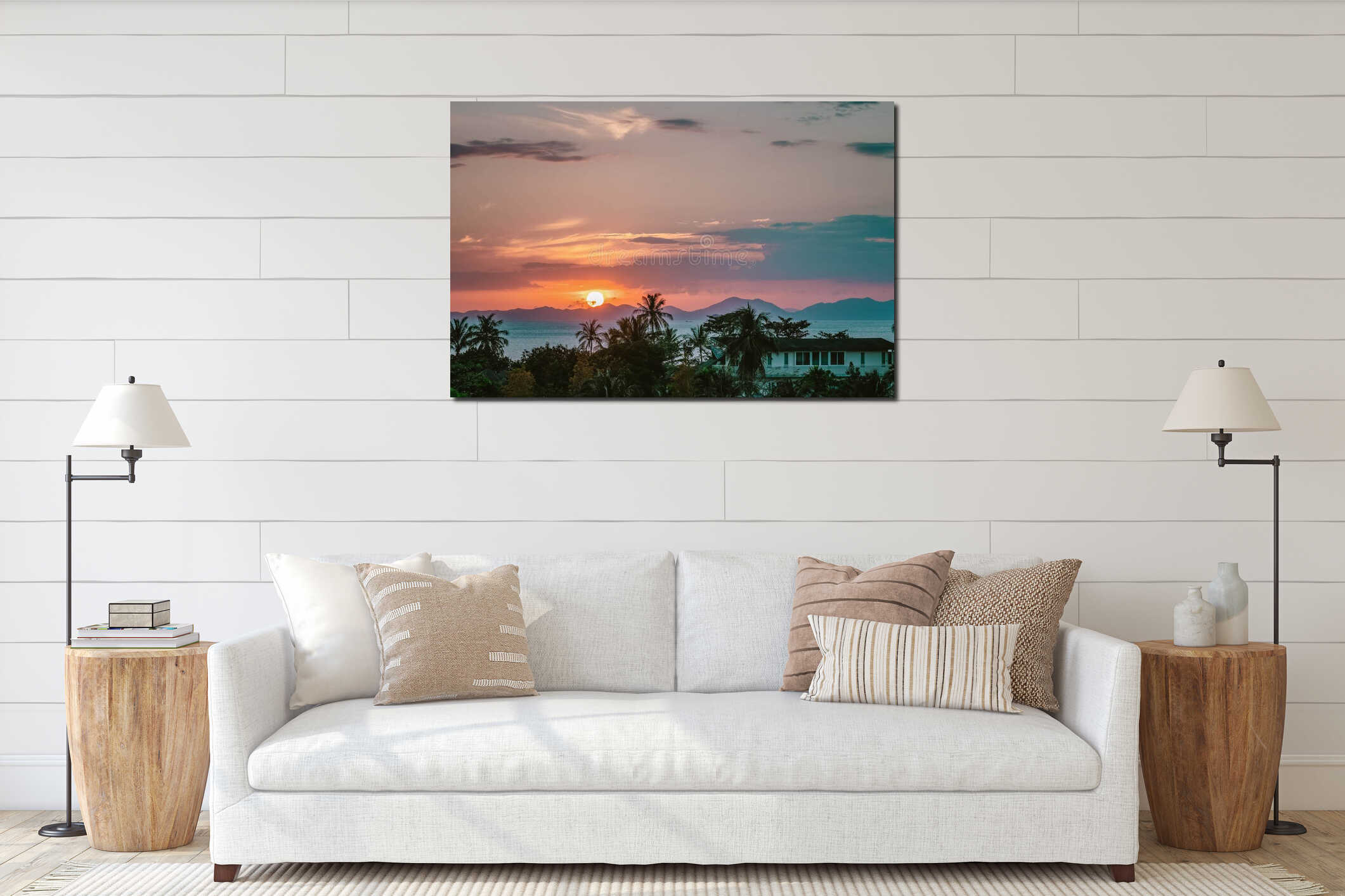 Canvas hanging interior mockup