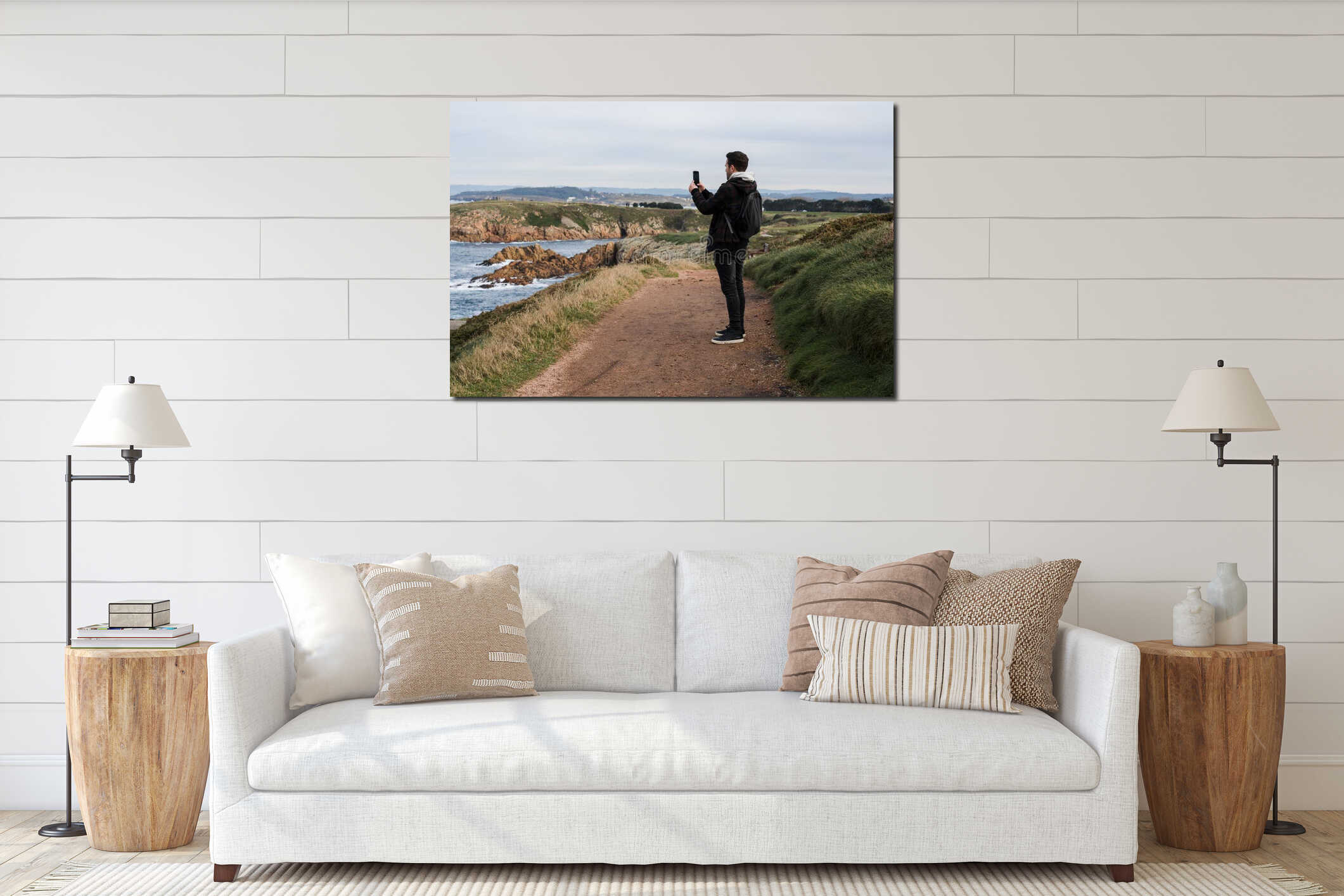 Canvas hanging interior mockup