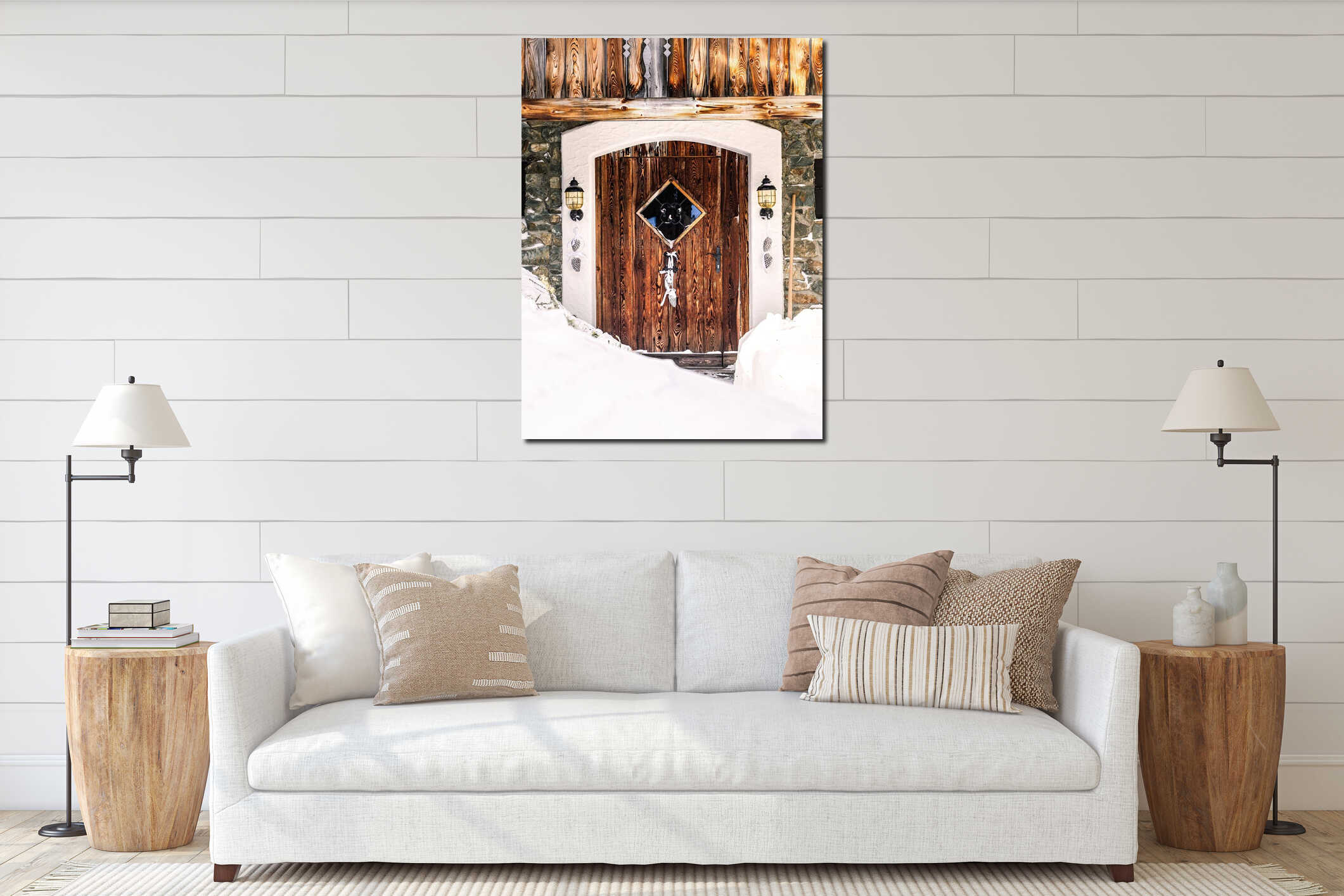 Canvas hanging interior mockup