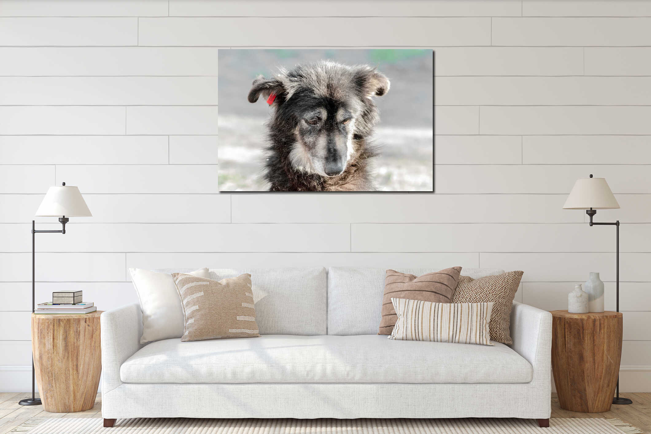 Canvas hanging interior mockup