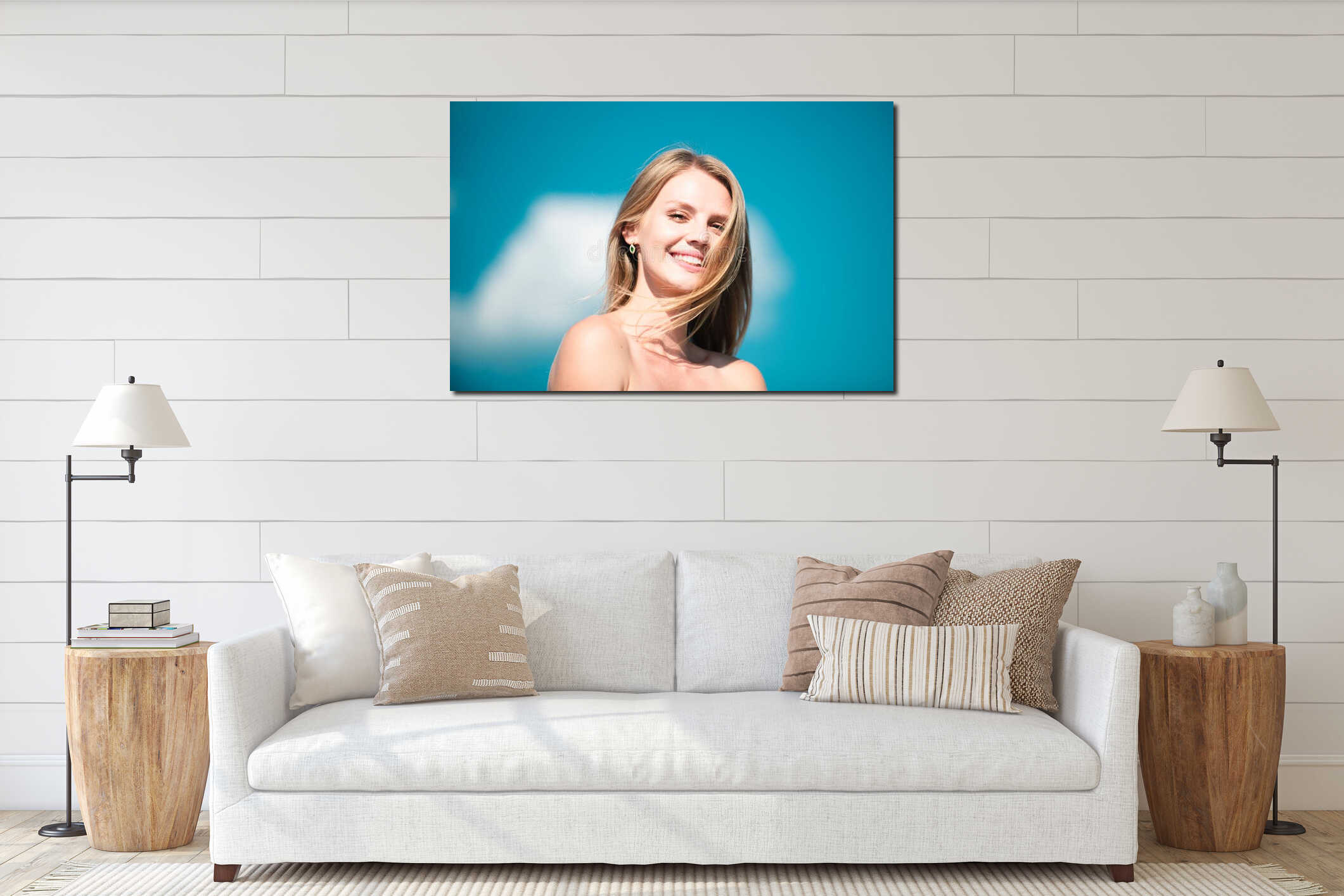 Canvas hanging interior mockup
