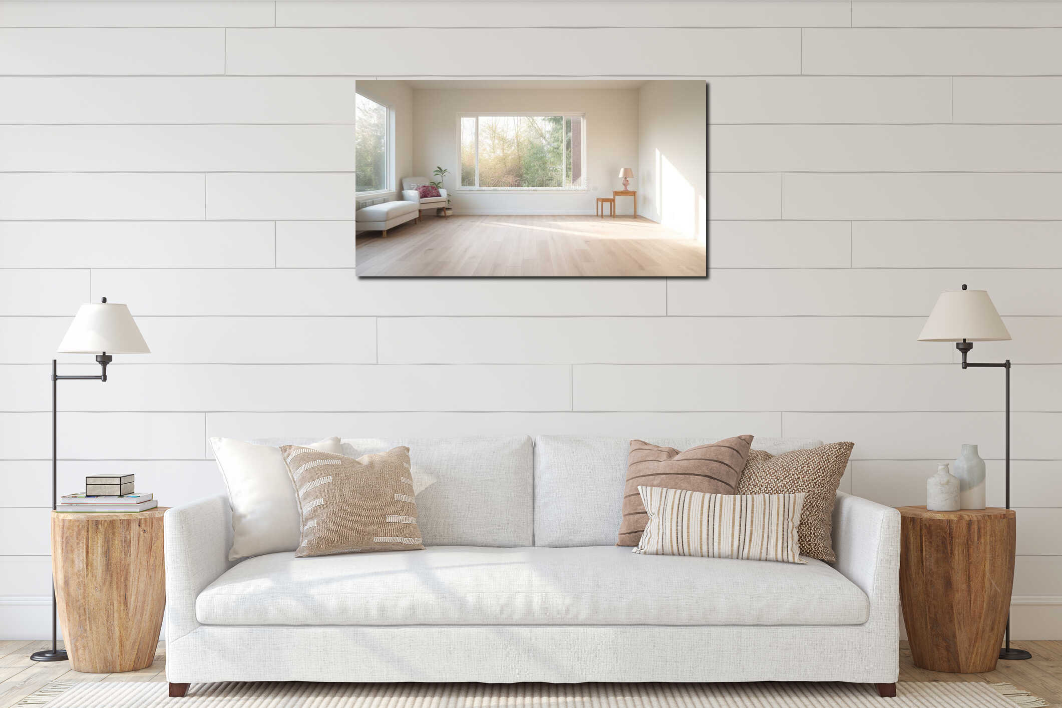 Canvas hanging interior mockup