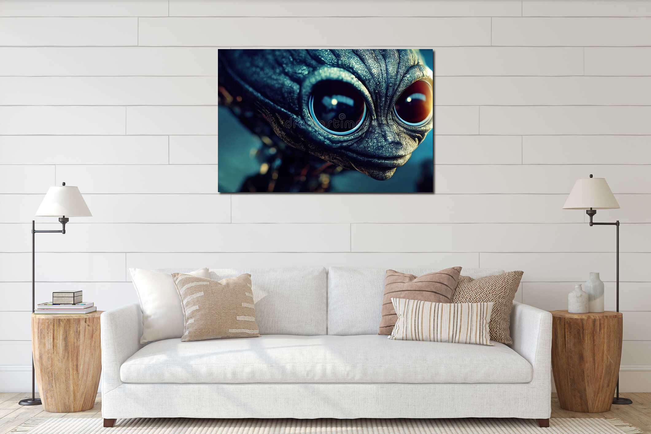 Canvas hanging interior mockup