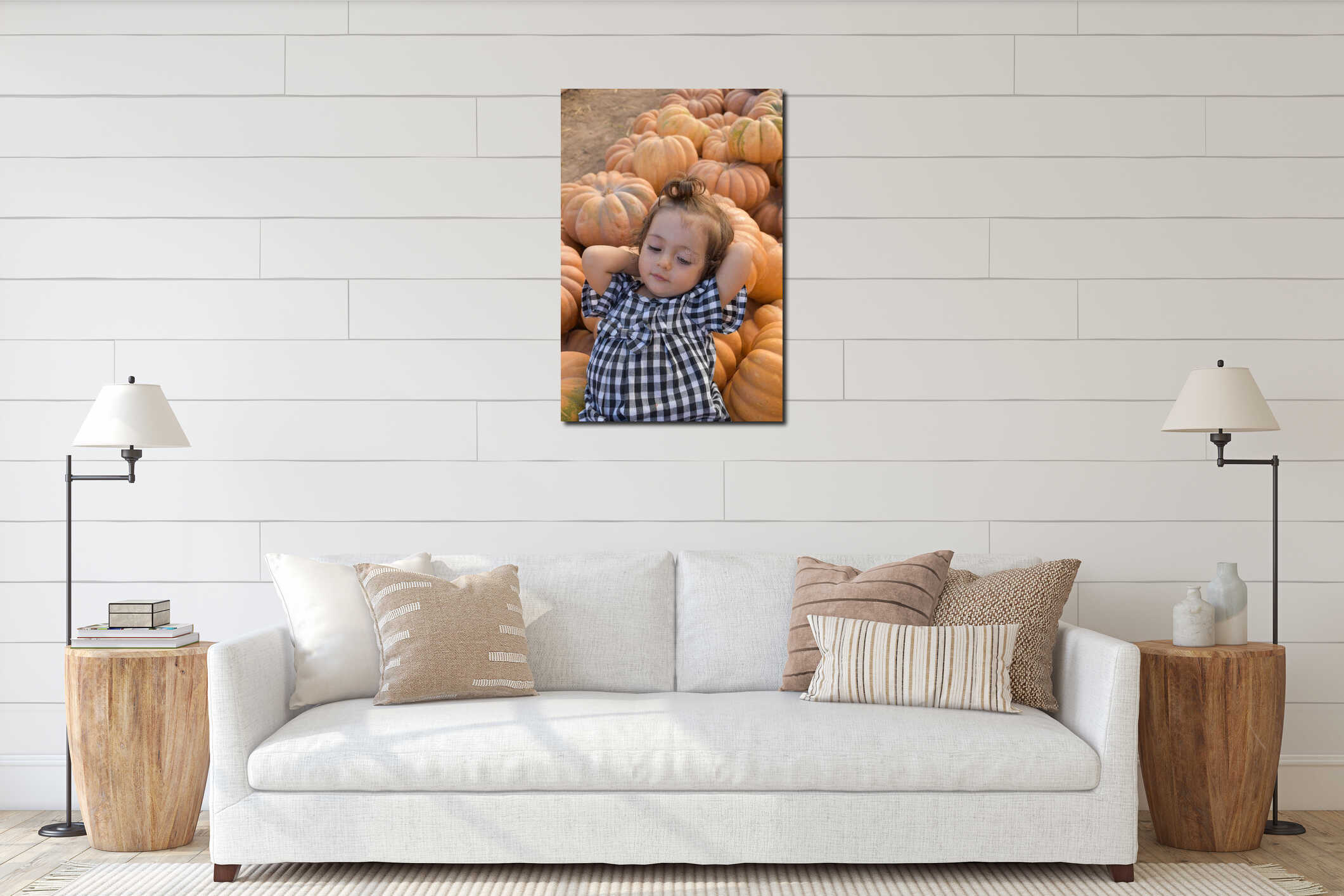 Canvas hanging interior mockup