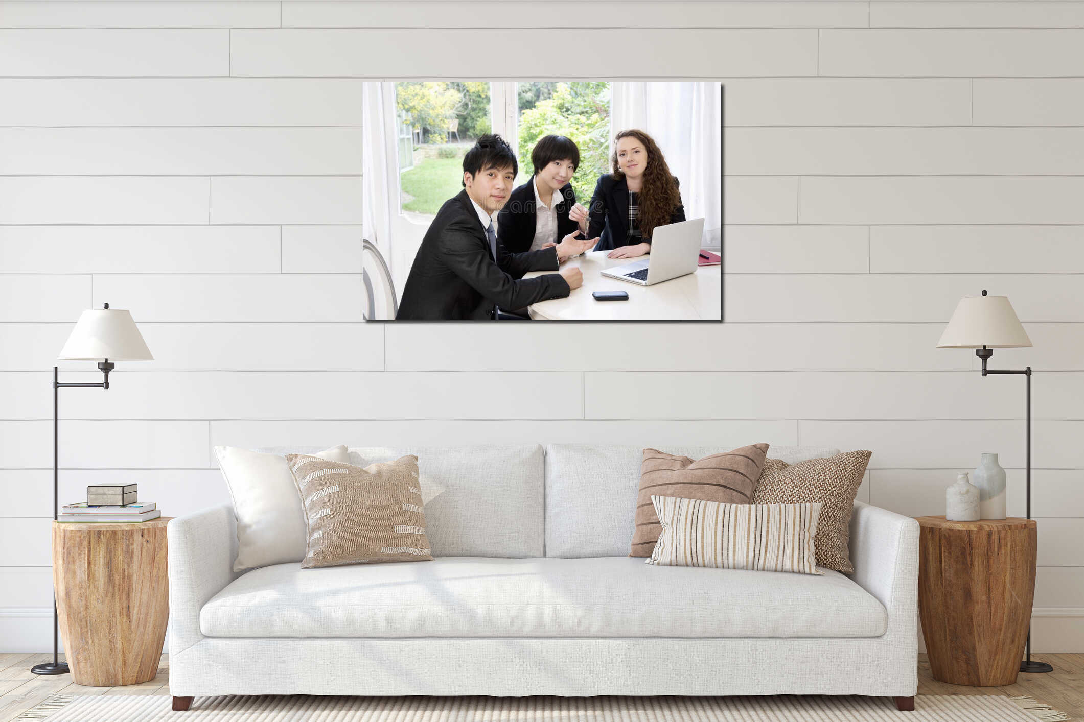 Canvas hanging interior mockup