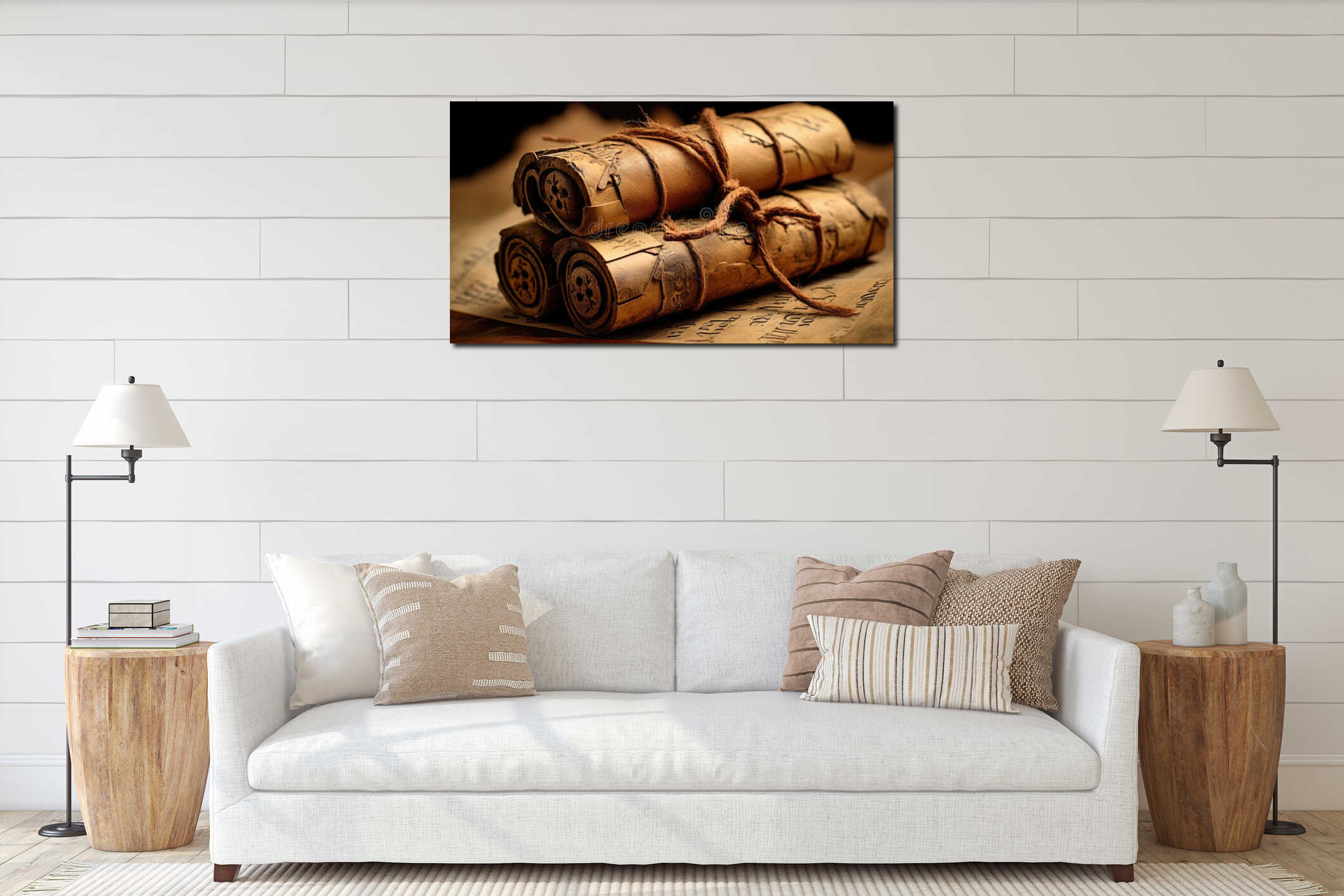 Canvas hanging interior mockup