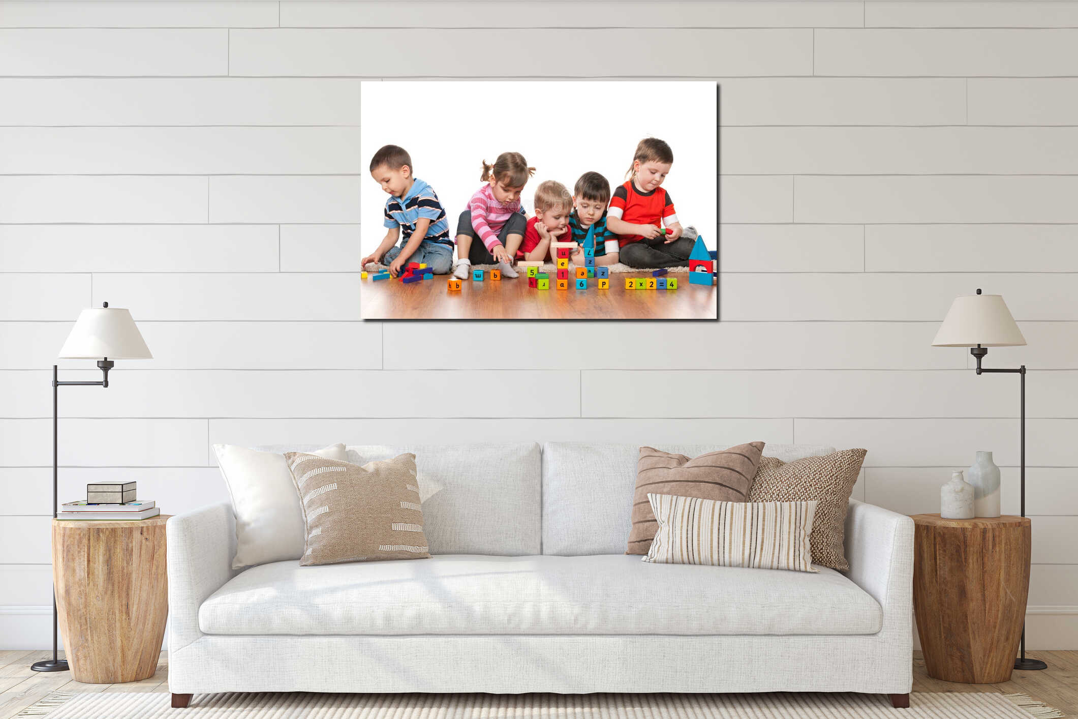 Canvas hanging interior mockup