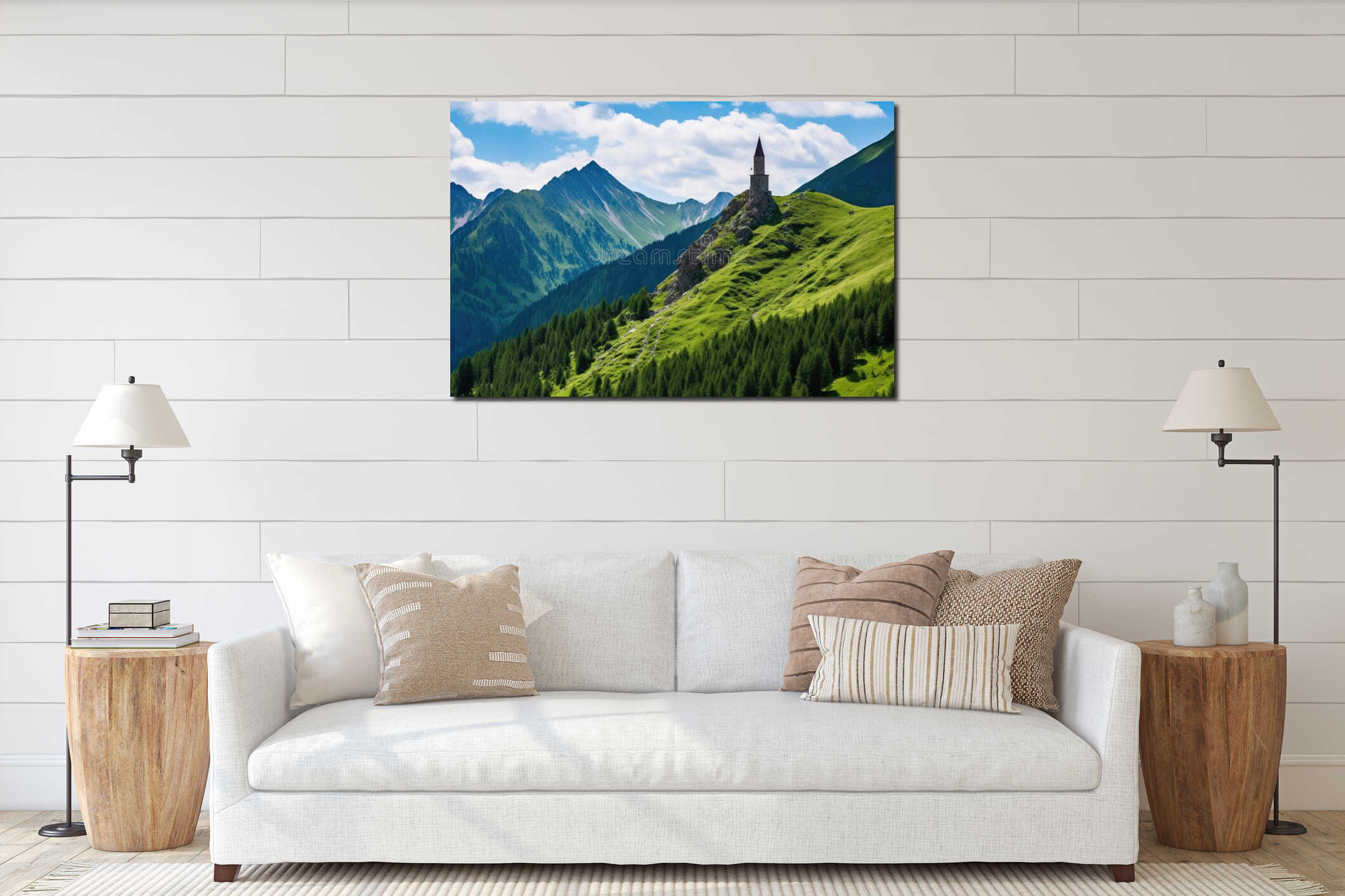 Canvas hanging interior mockup