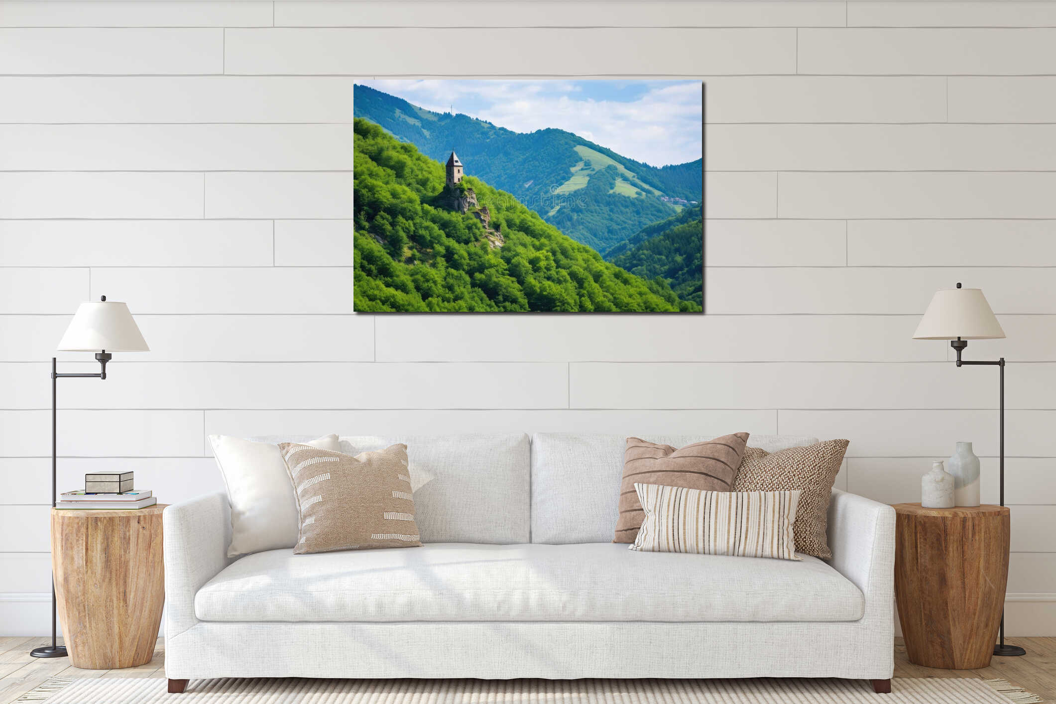 Canvas hanging interior mockup