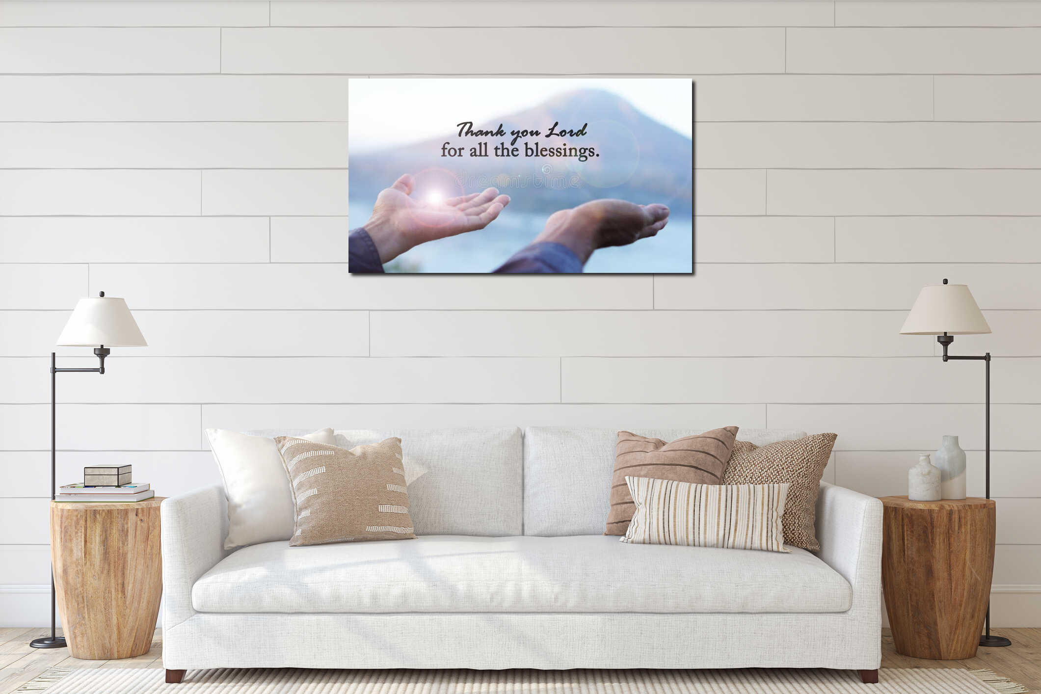 Canvas hanging interior mockup