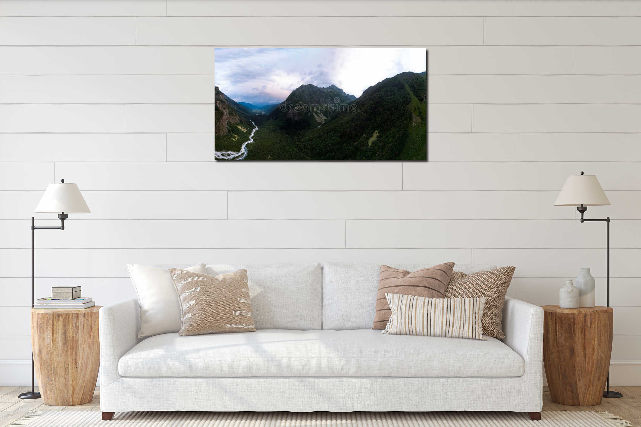 Canvas hanging interior mockup