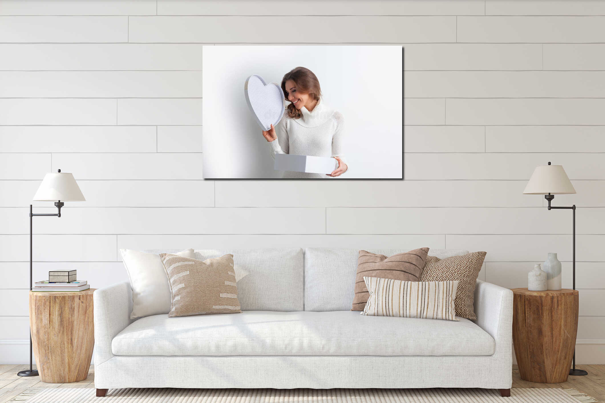 Canvas hanging interior mockup