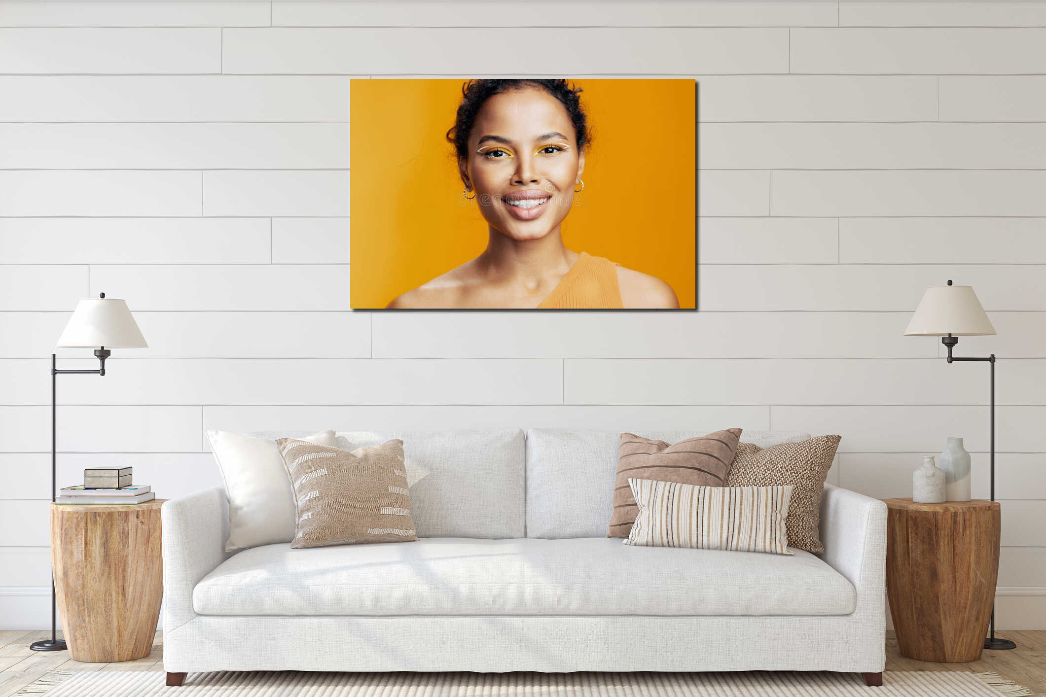 Canvas hanging interior mockup