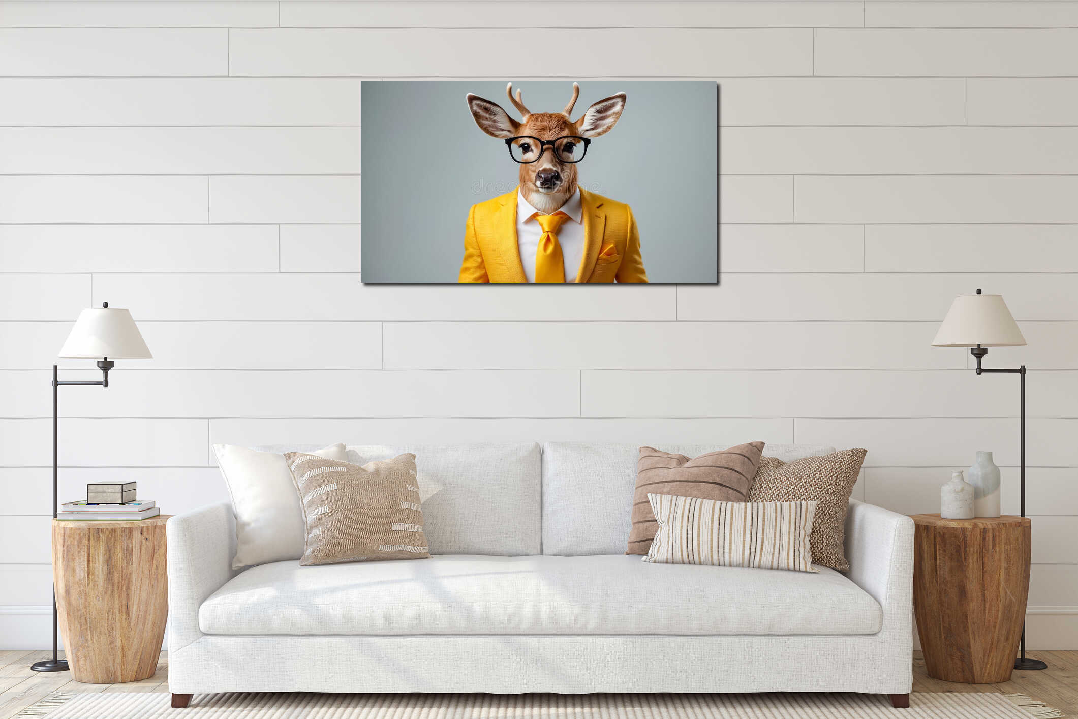 Canvas hanging interior mockup