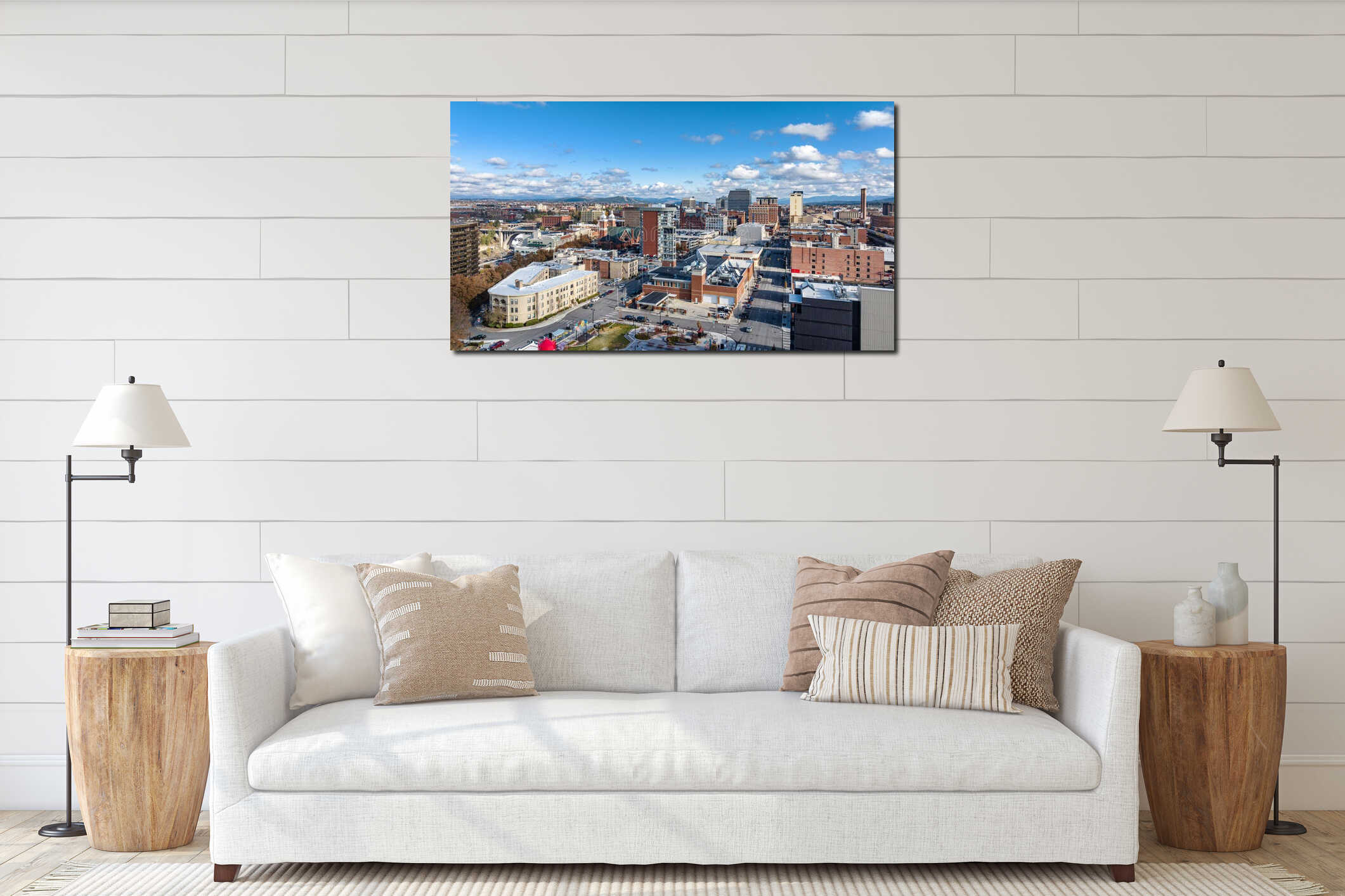 Canvas hanging interior mockup