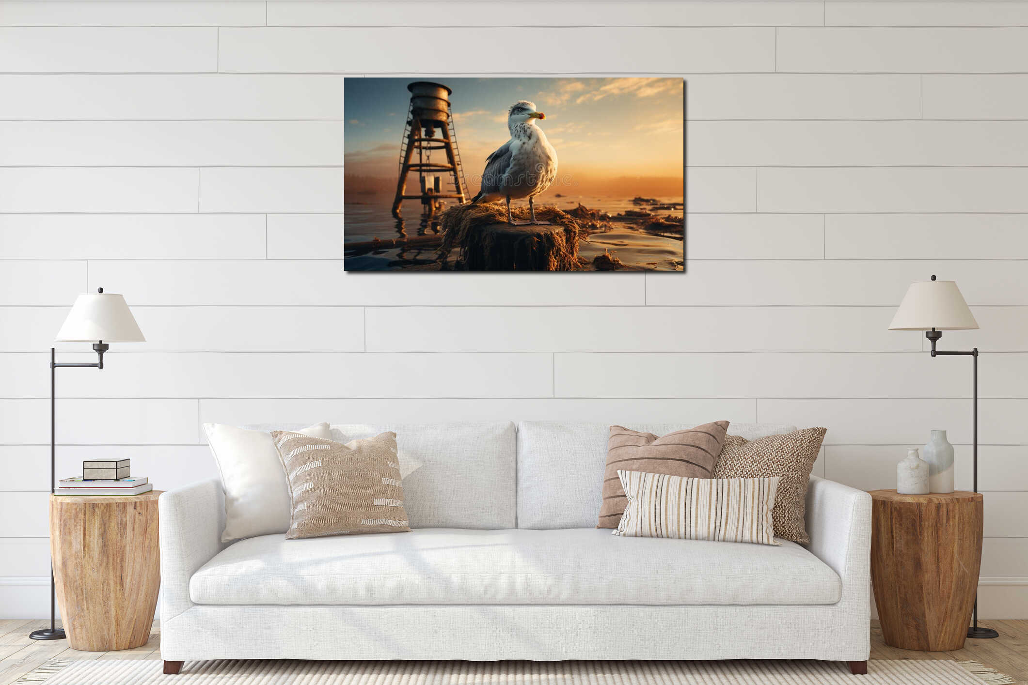Canvas hanging interior mockup