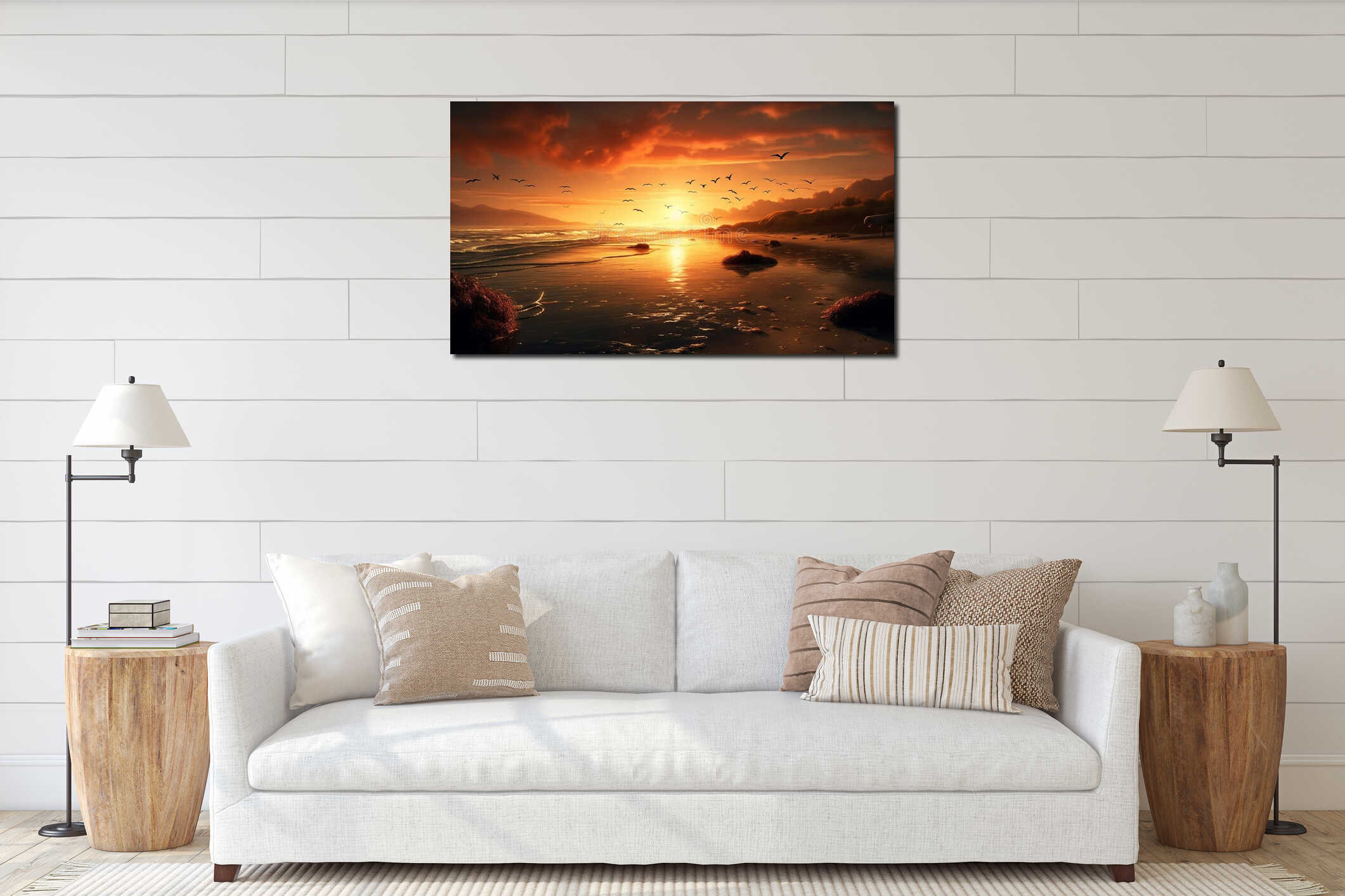 Canvas hanging interior mockup