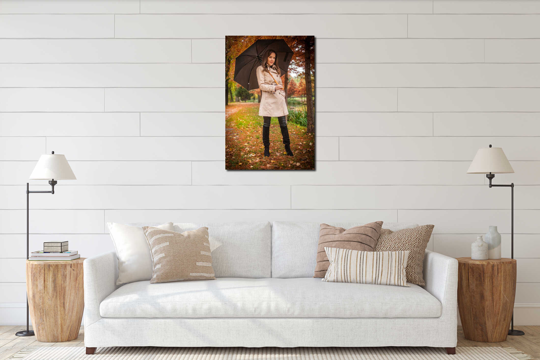 Canvas hanging interior mockup