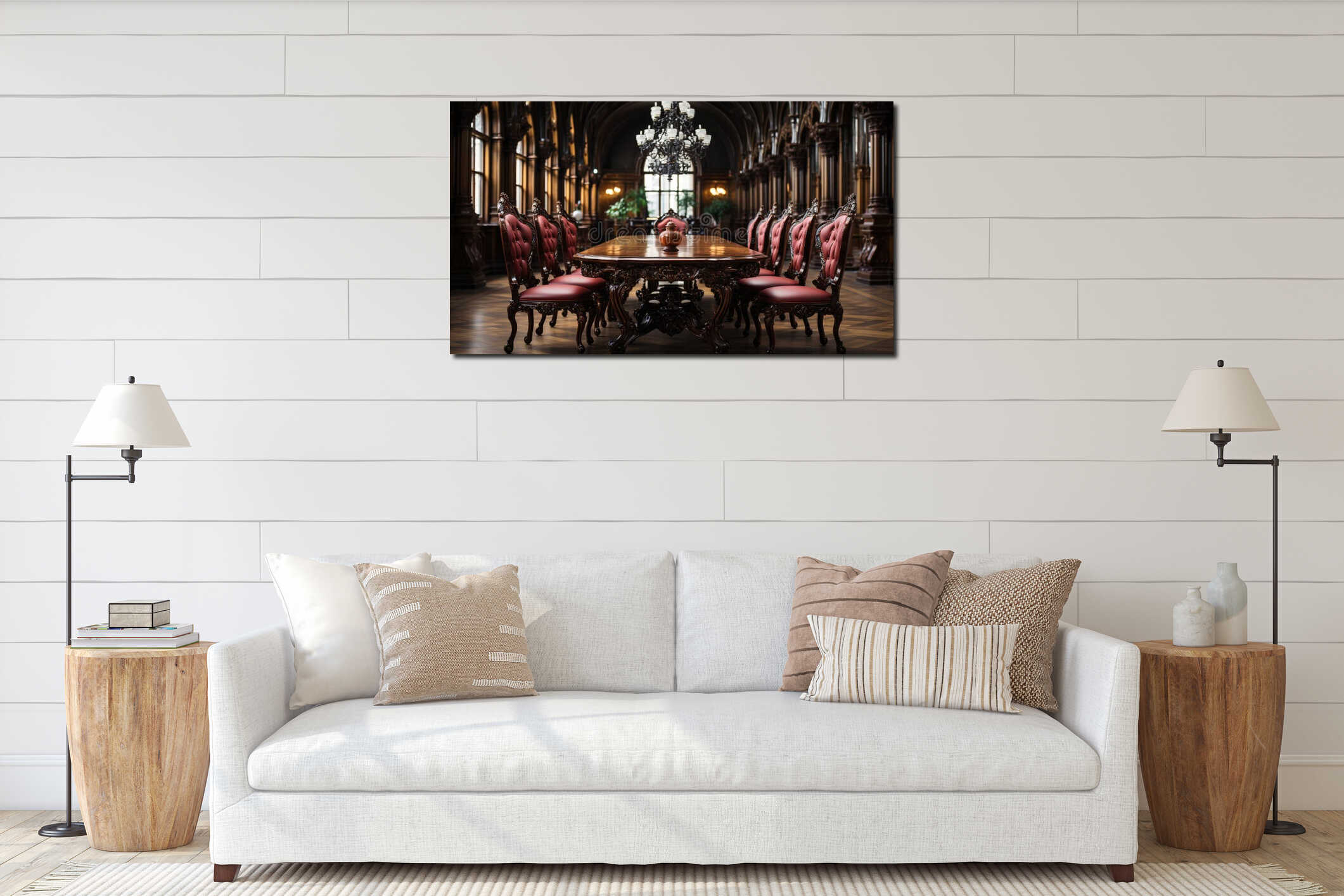 Canvas hanging interior mockup