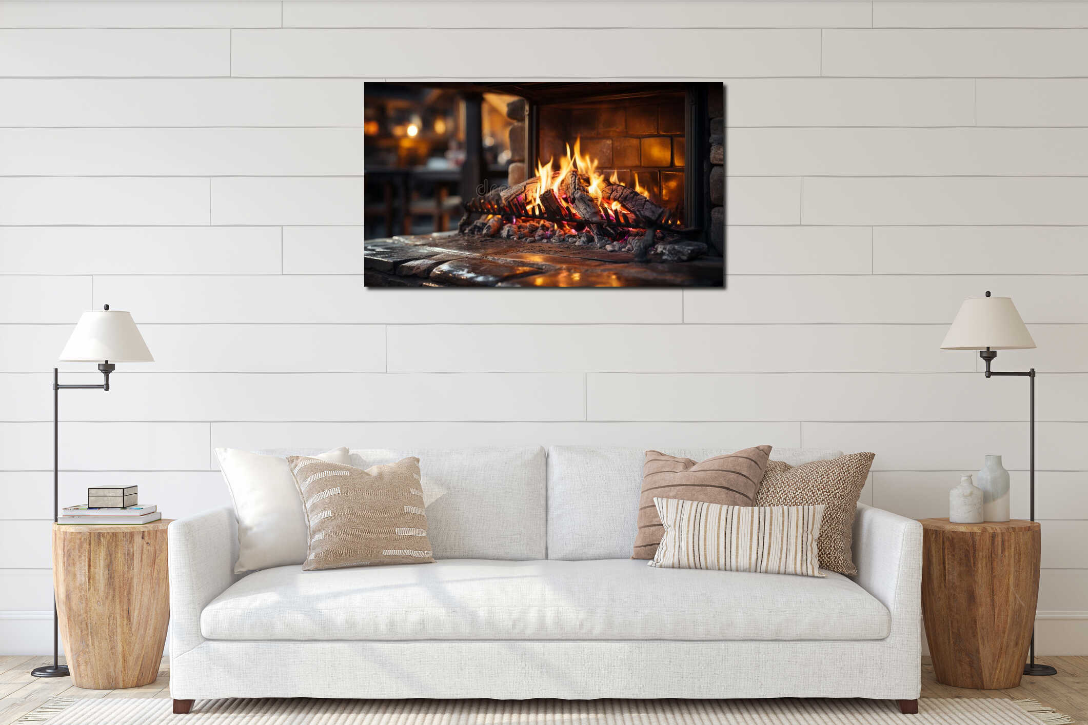 Canvas hanging interior mockup