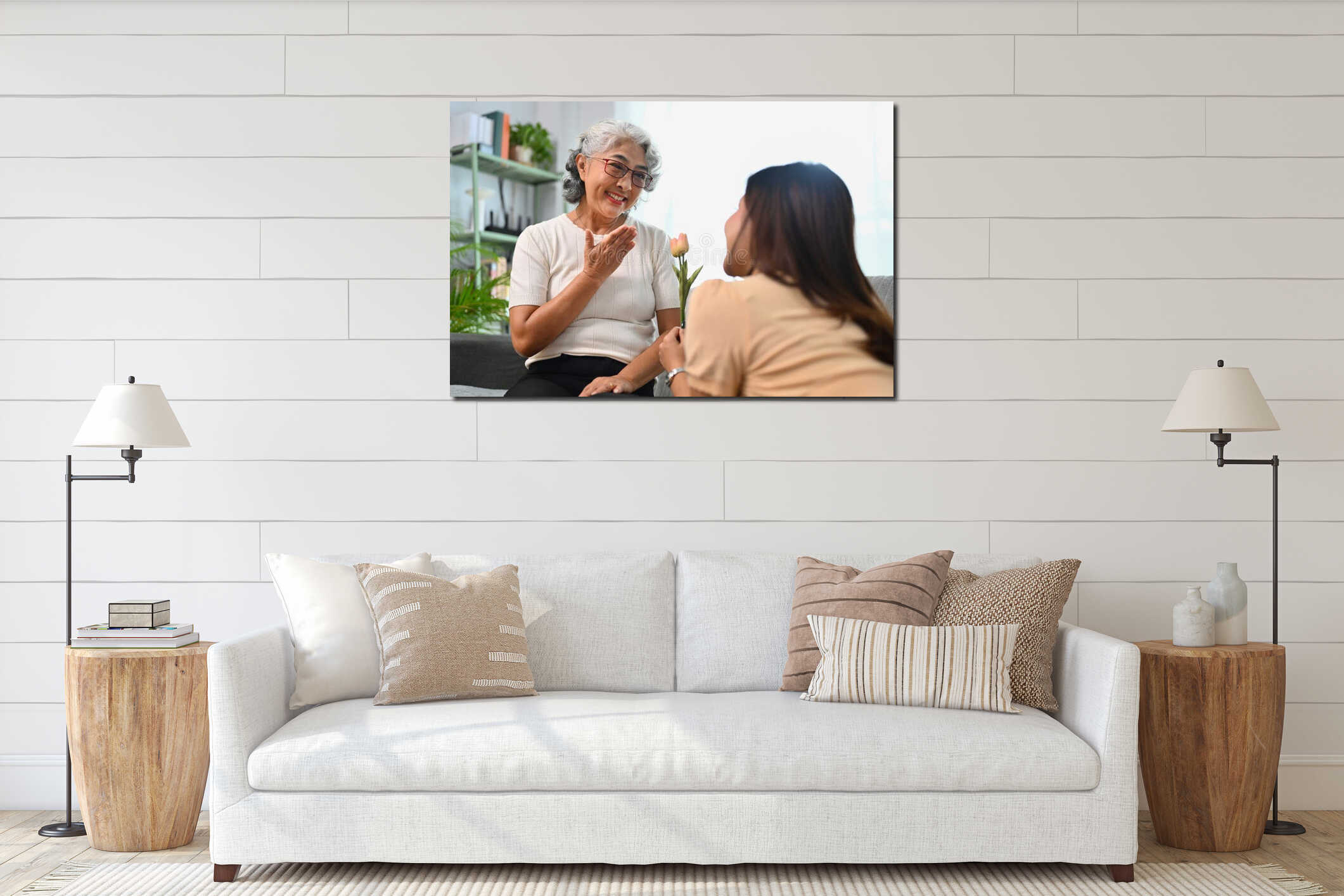 Canvas hanging interior mockup
