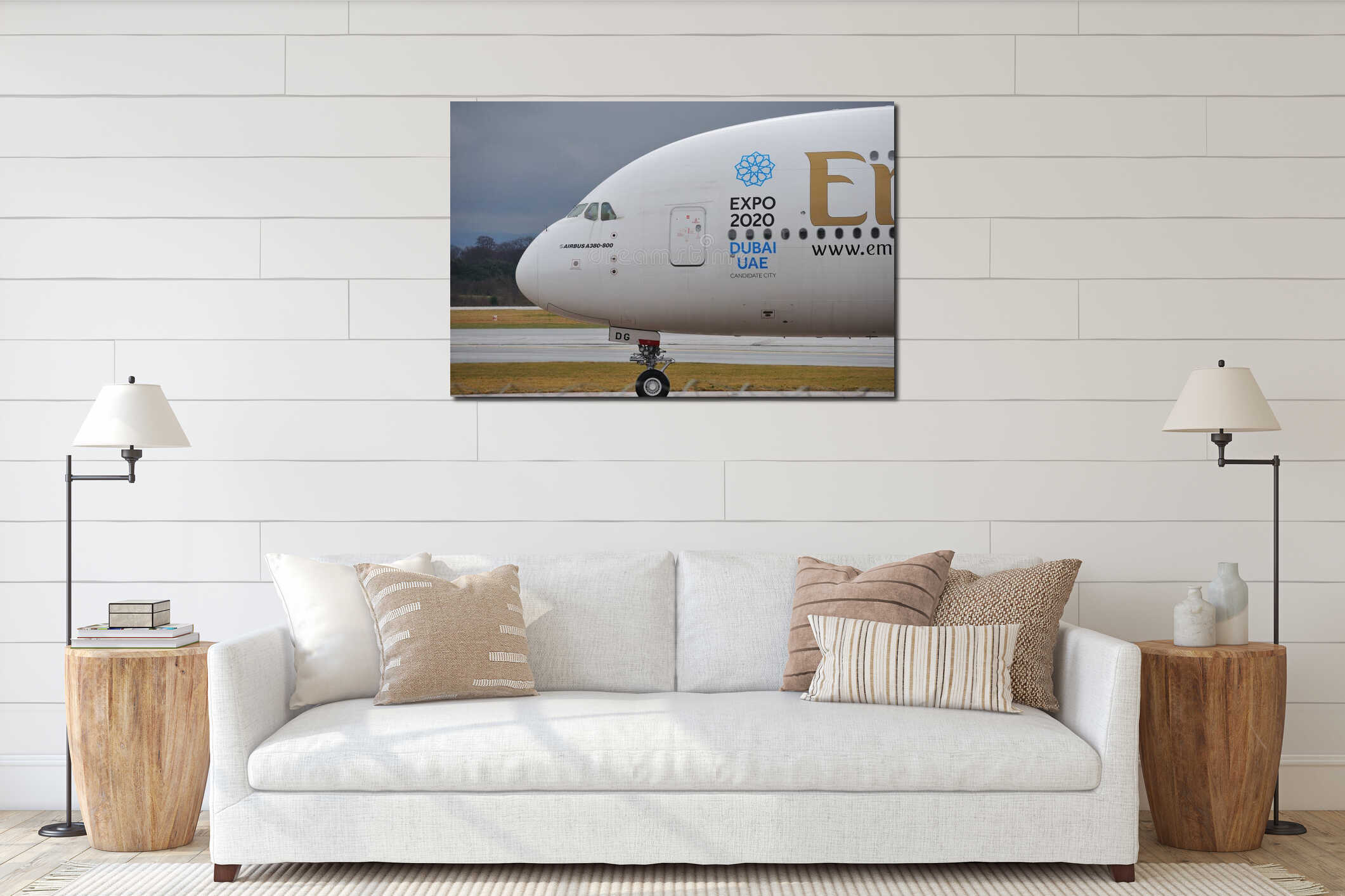 Canvas hanging interior mockup