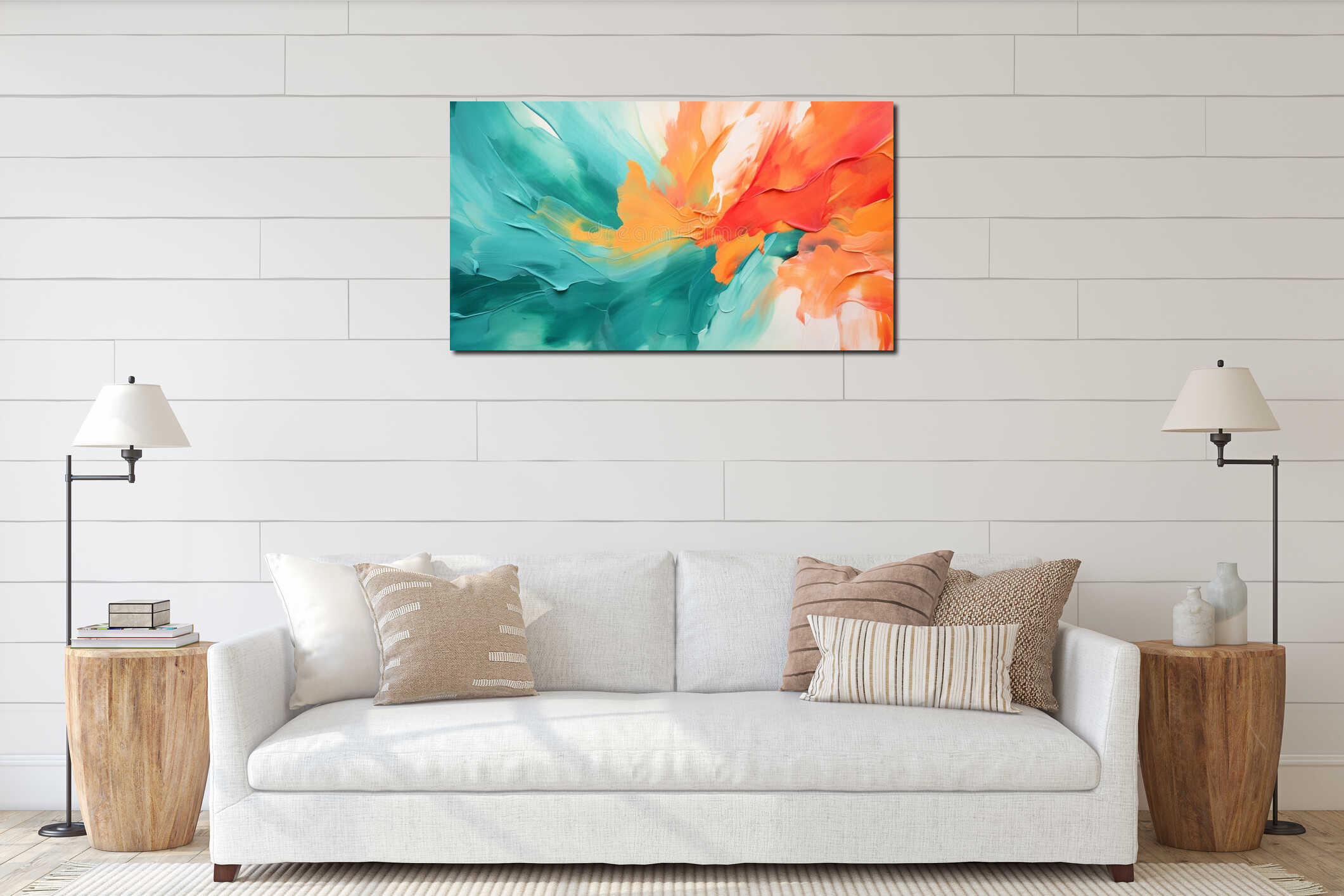 Canvas hanging interior mockup
