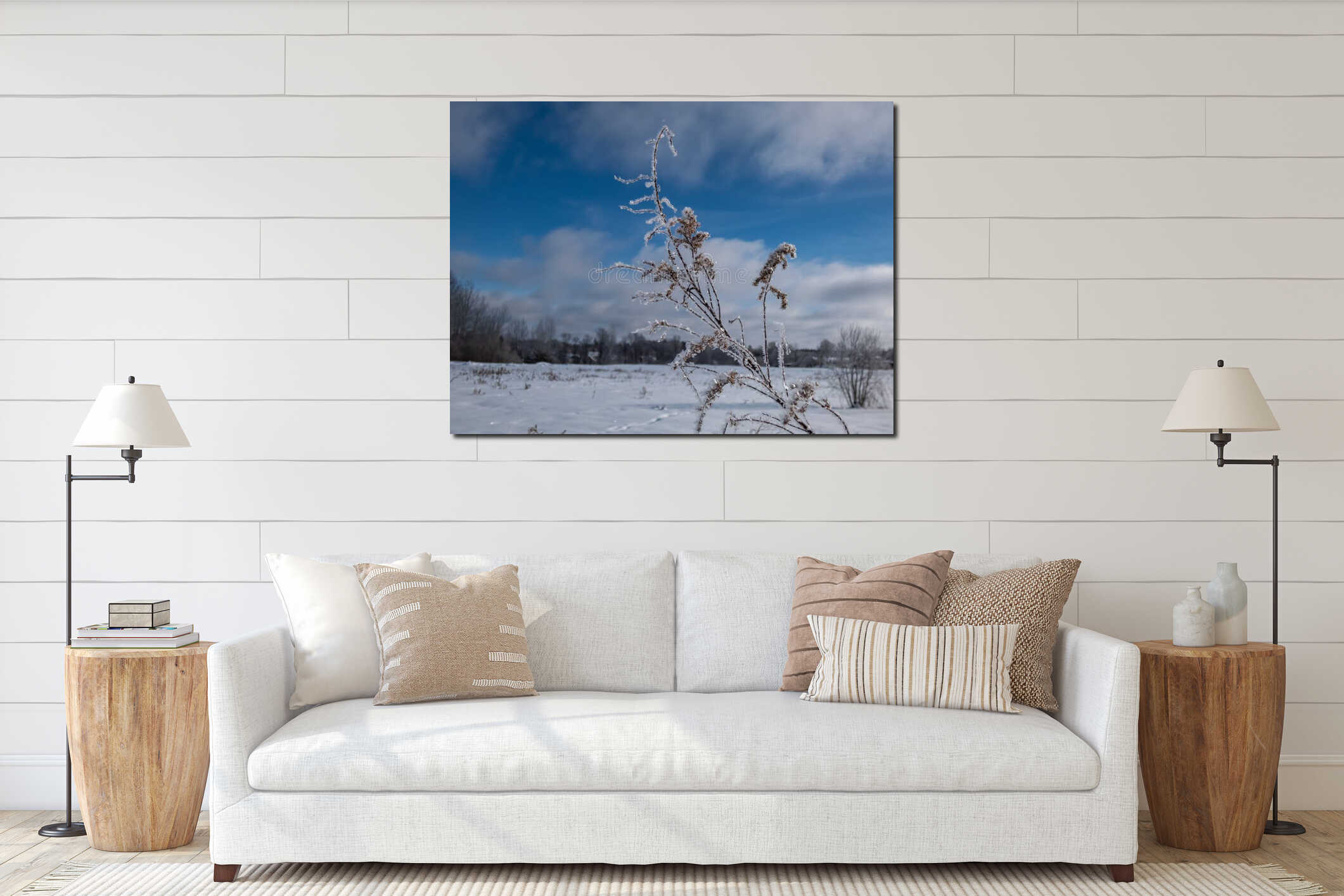 Canvas hanging interior mockup