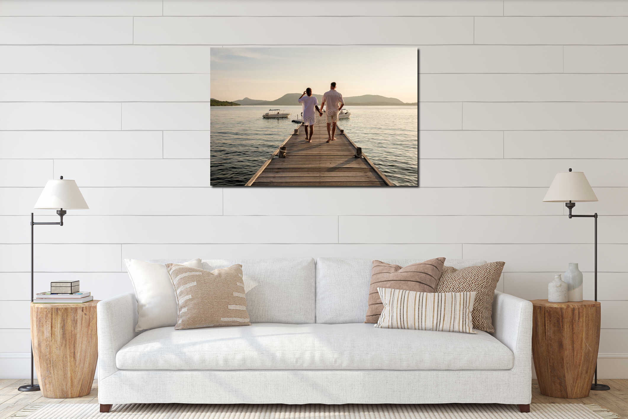 Canvas hanging interior mockup