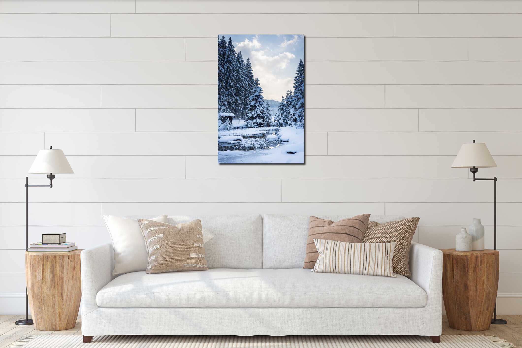 Canvas hanging interior mockup