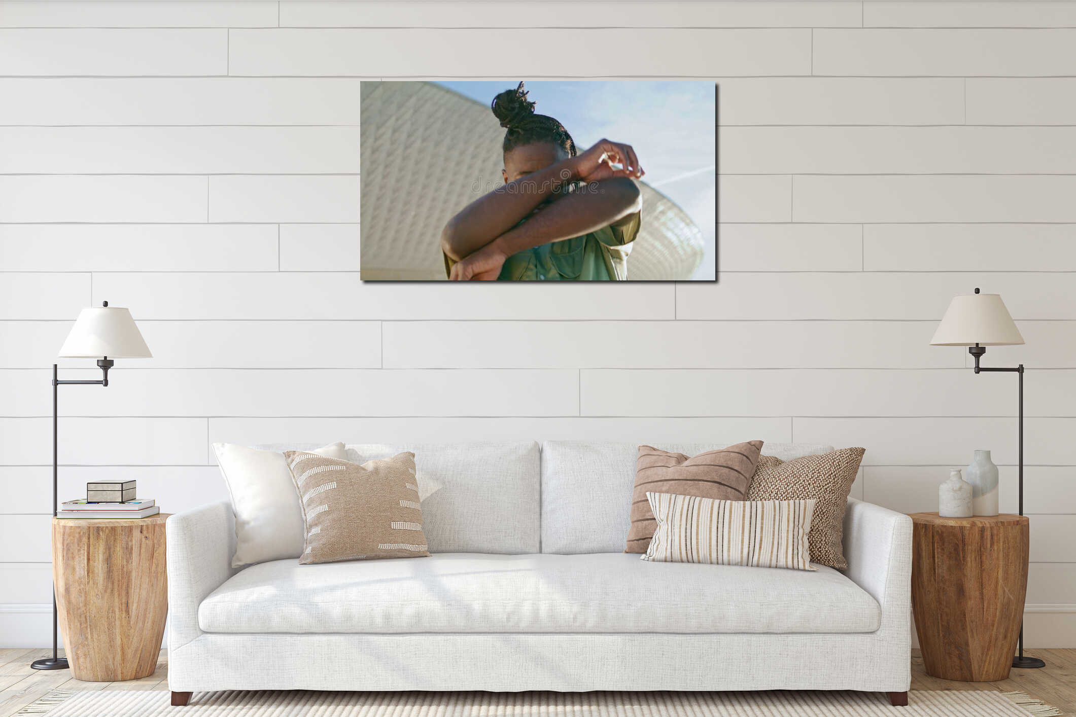 Canvas hanging interior mockup