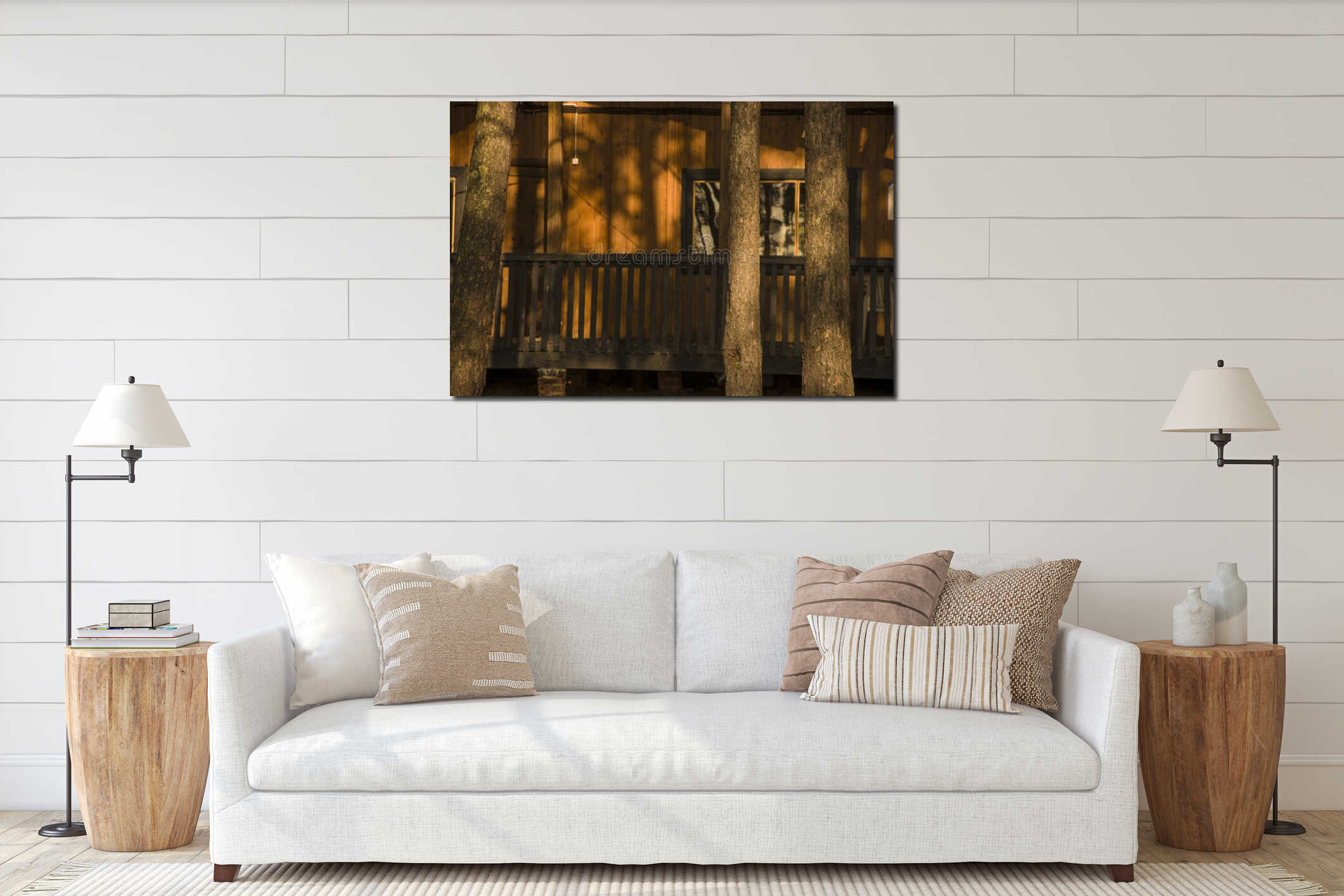 Canvas hanging interior mockup