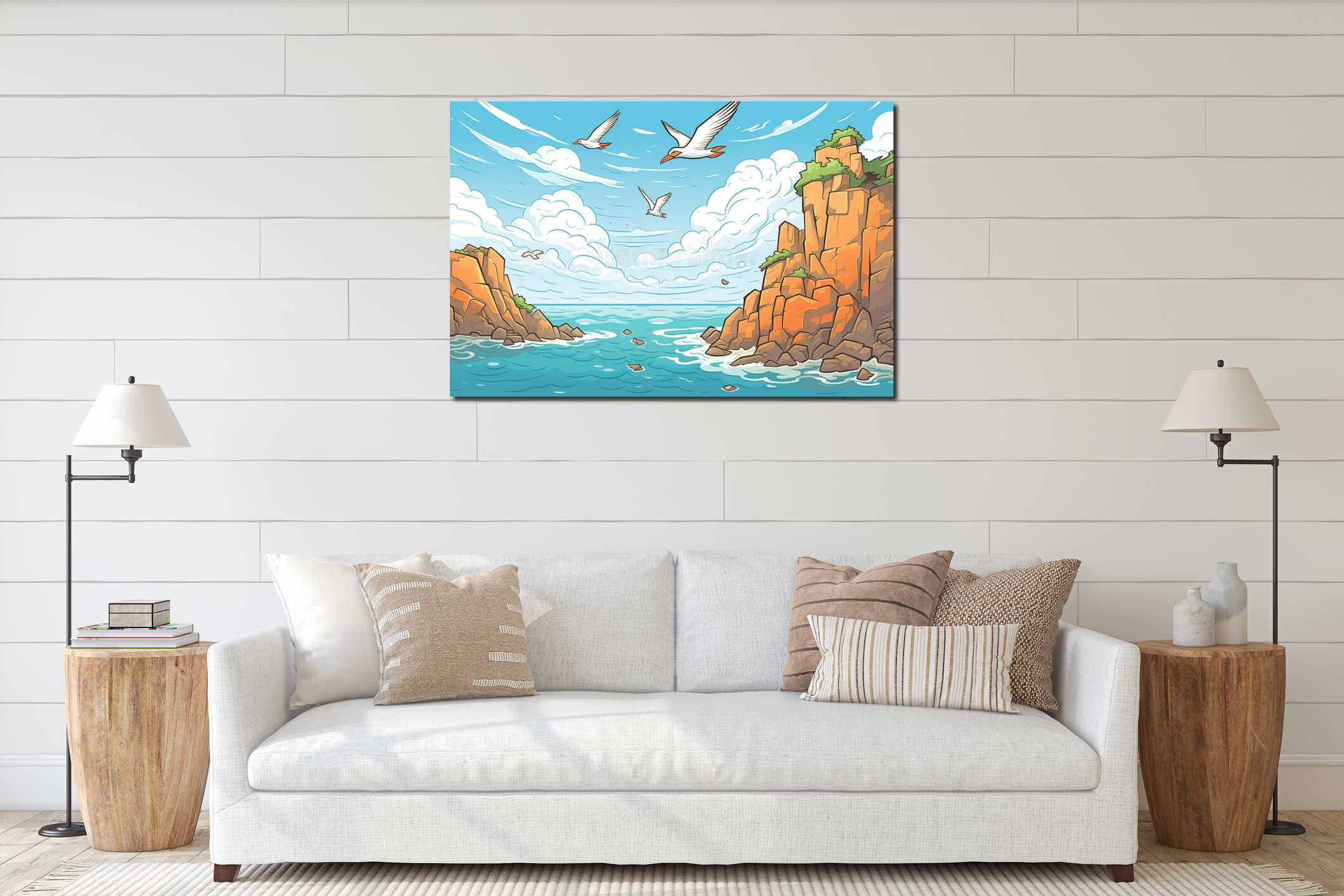 Canvas hanging interior mockup
