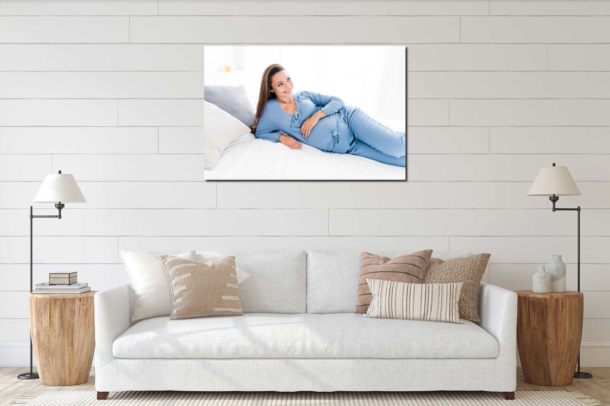 Canvas hanging interior mockup