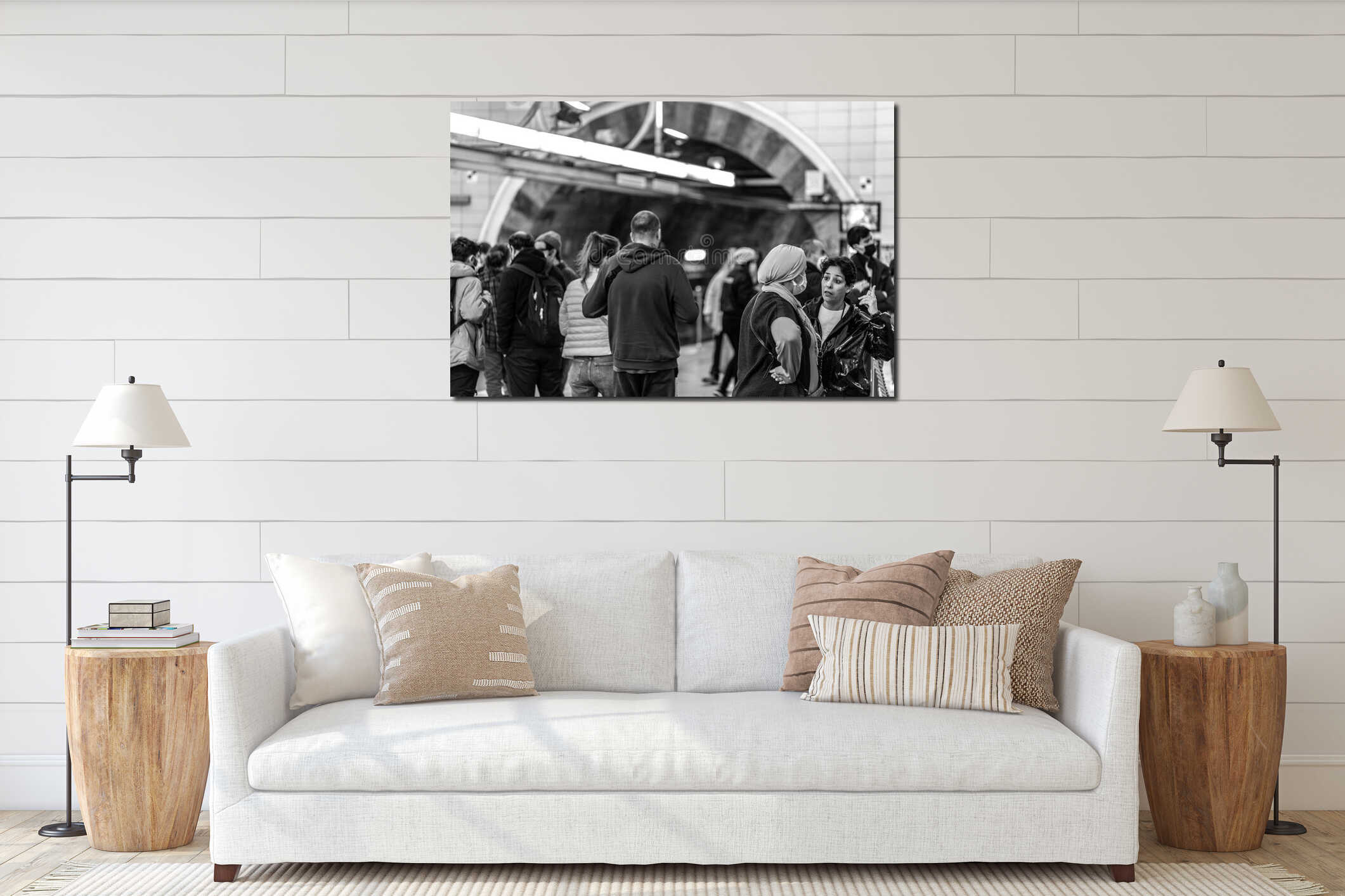 Canvas hanging interior mockup