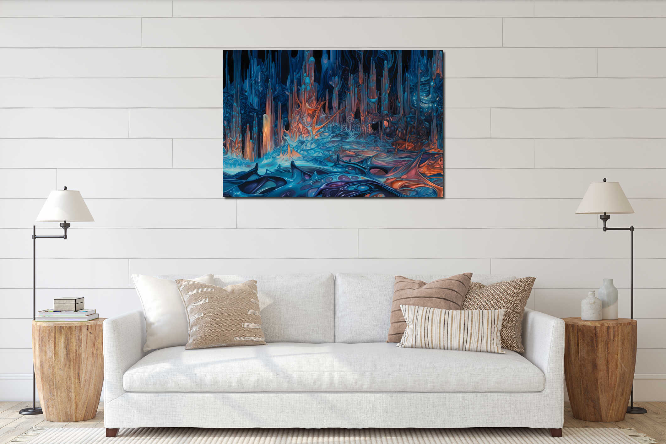 Canvas hanging interior mockup