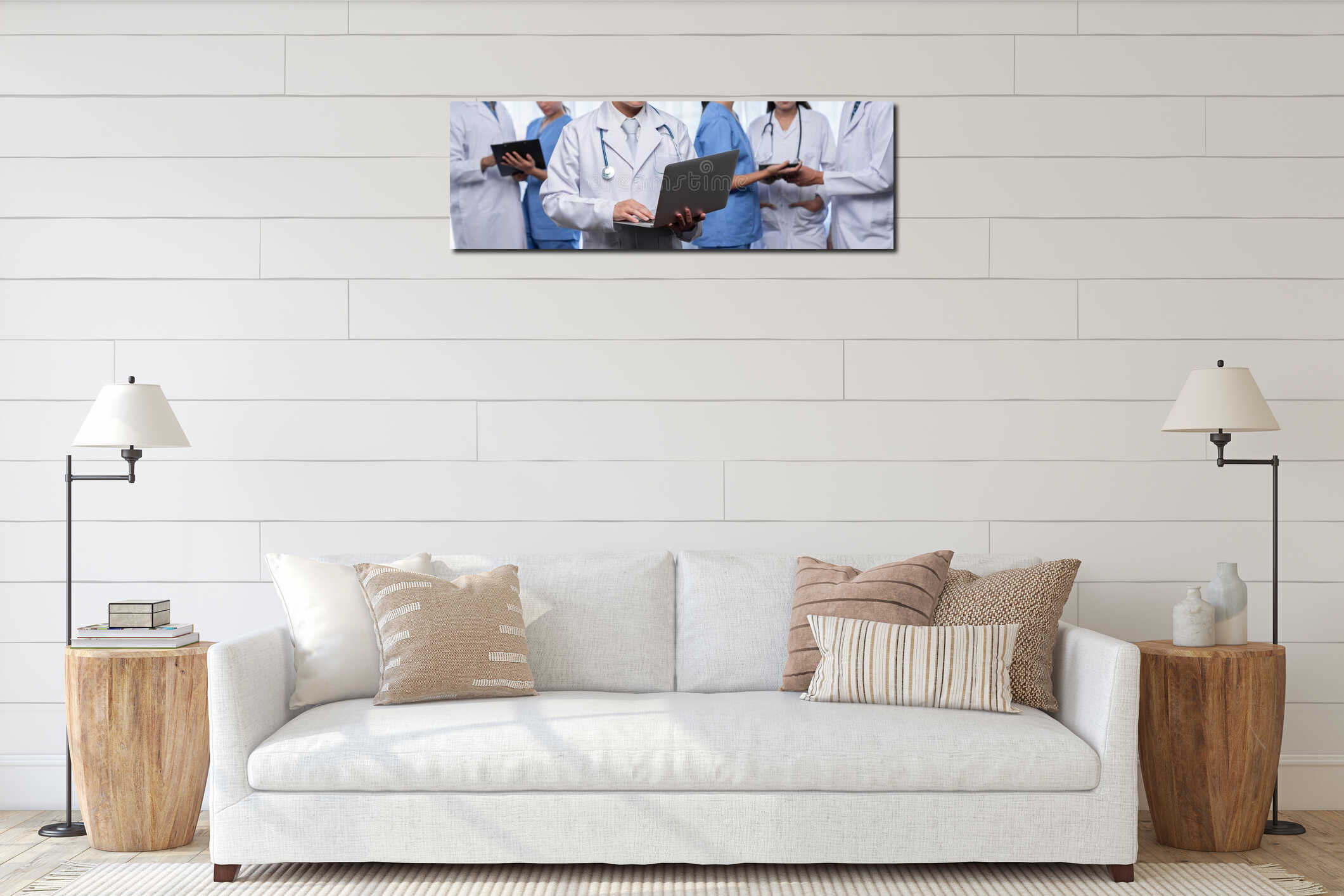 Canvas hanging interior mockup