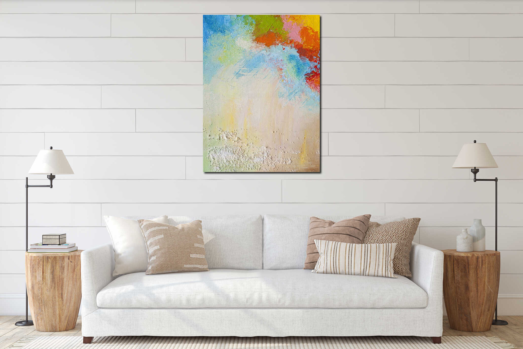 Canvas hanging interior mockup