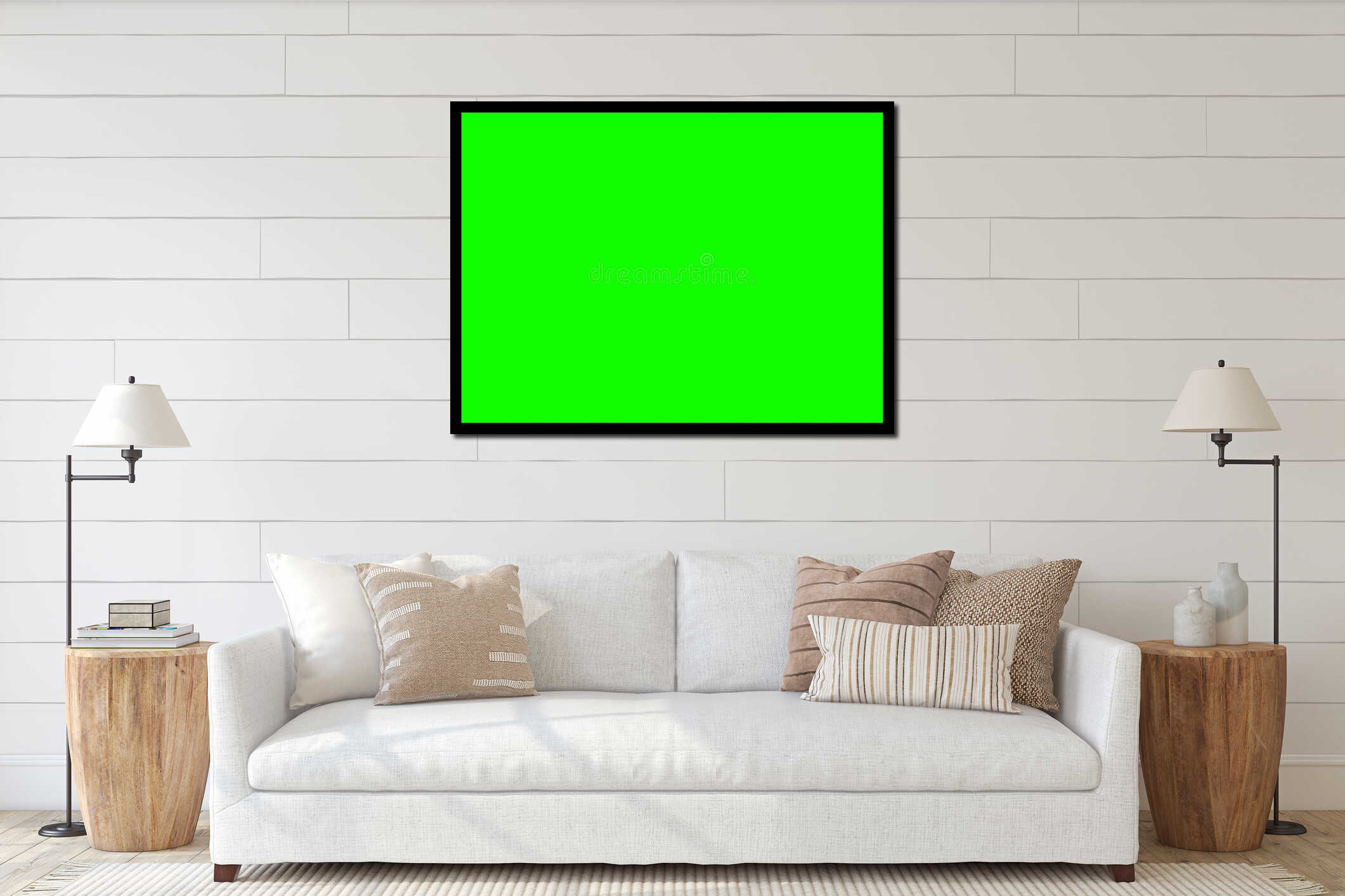 Canvas hanging interior mockup