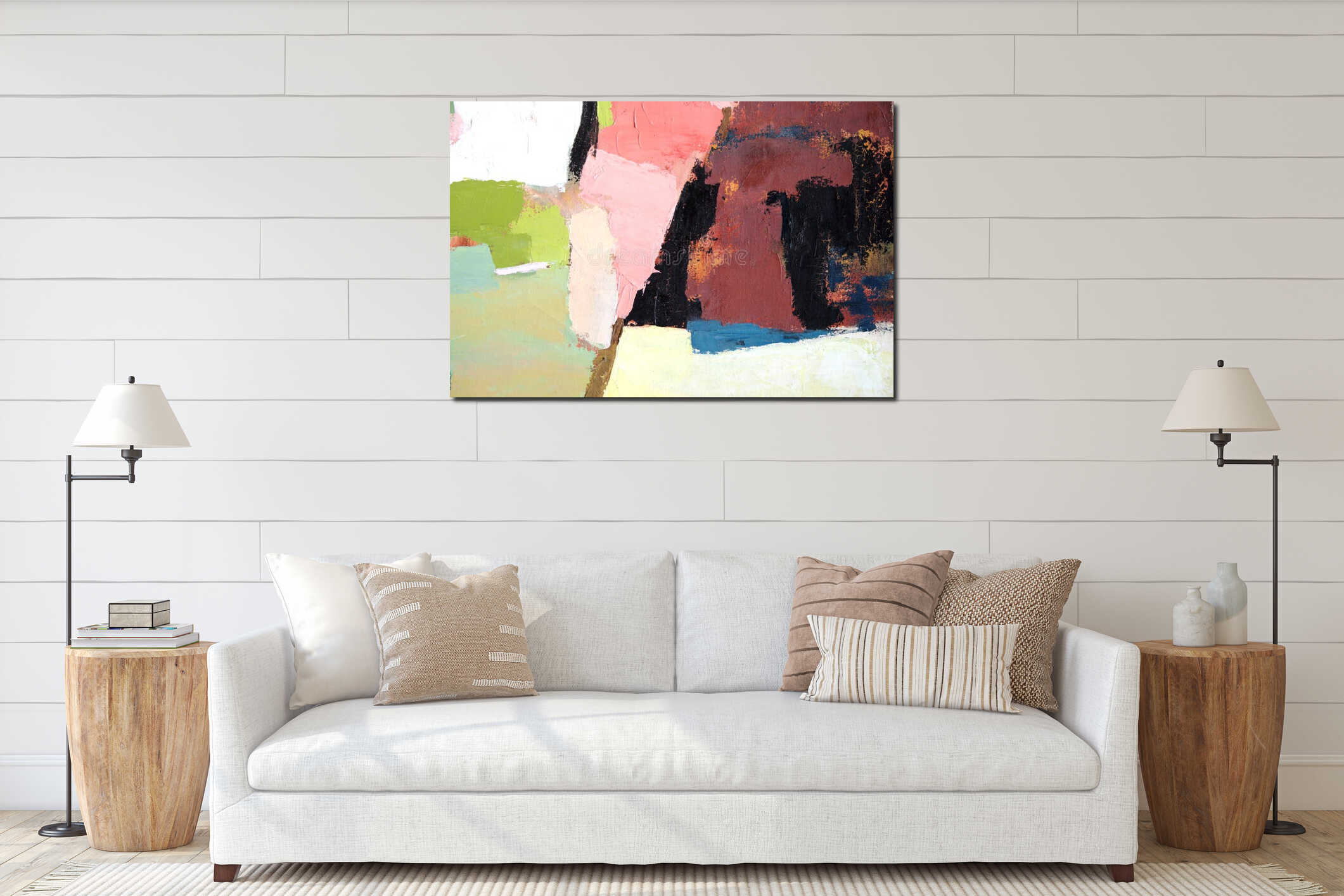 Canvas hanging interior mockup