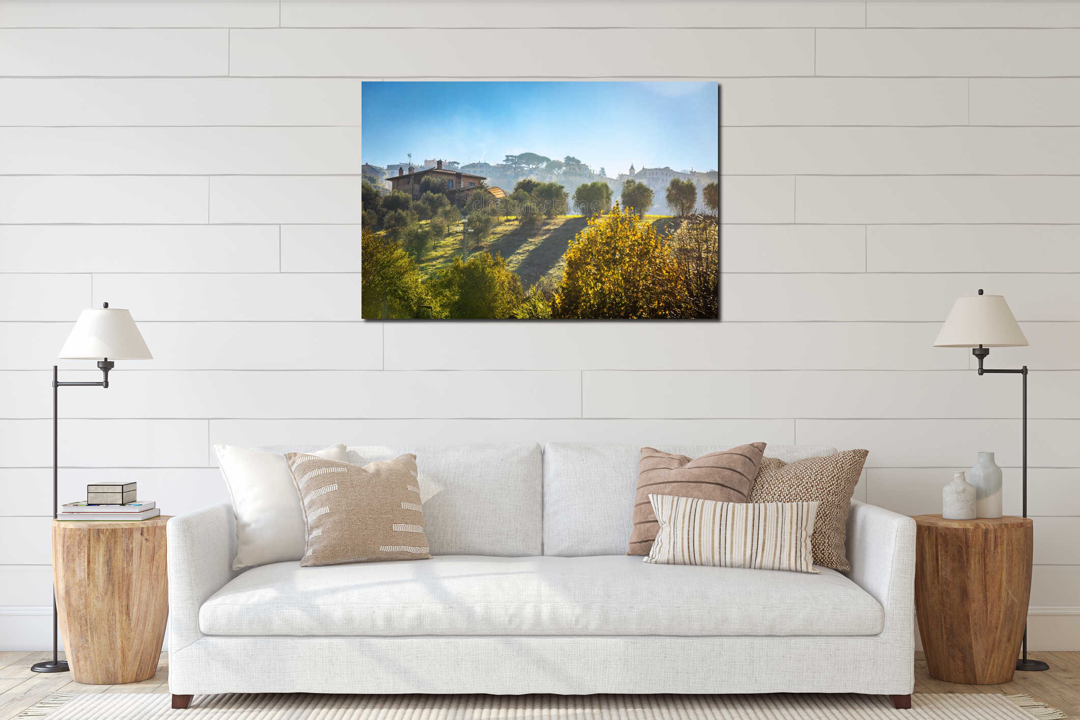 Canvas hanging interior mockup
