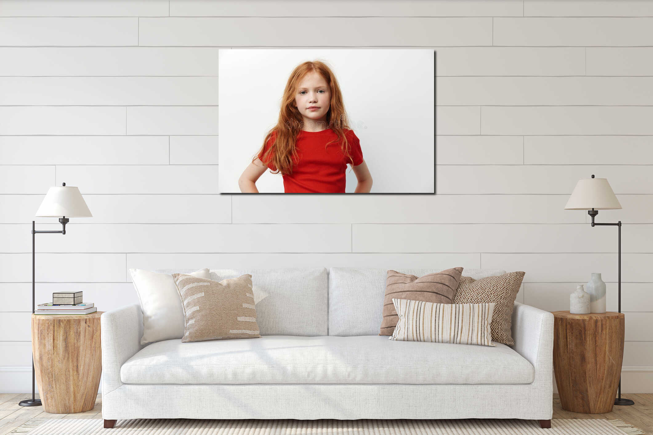 Canvas hanging interior mockup