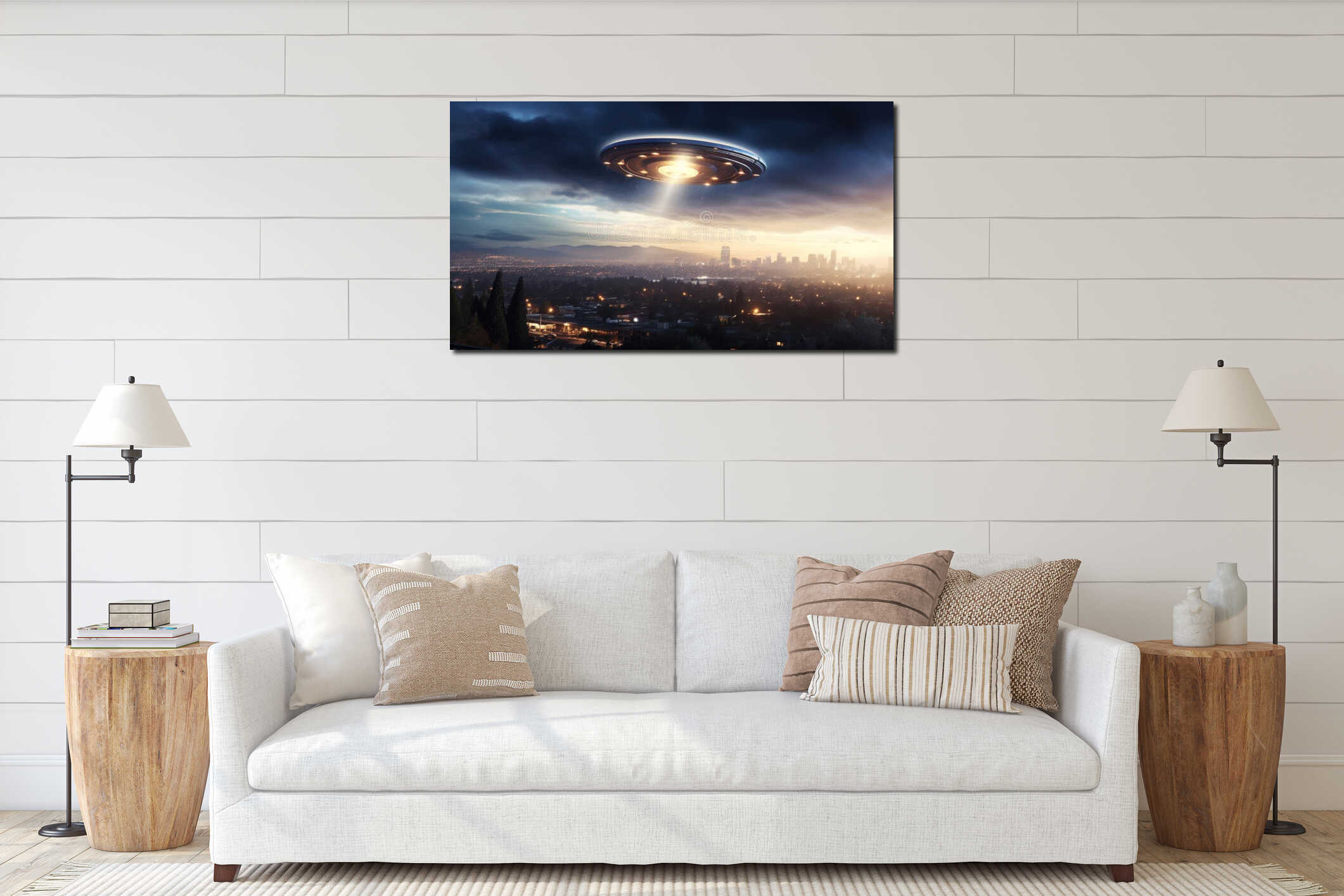 Canvas hanging interior mockup
