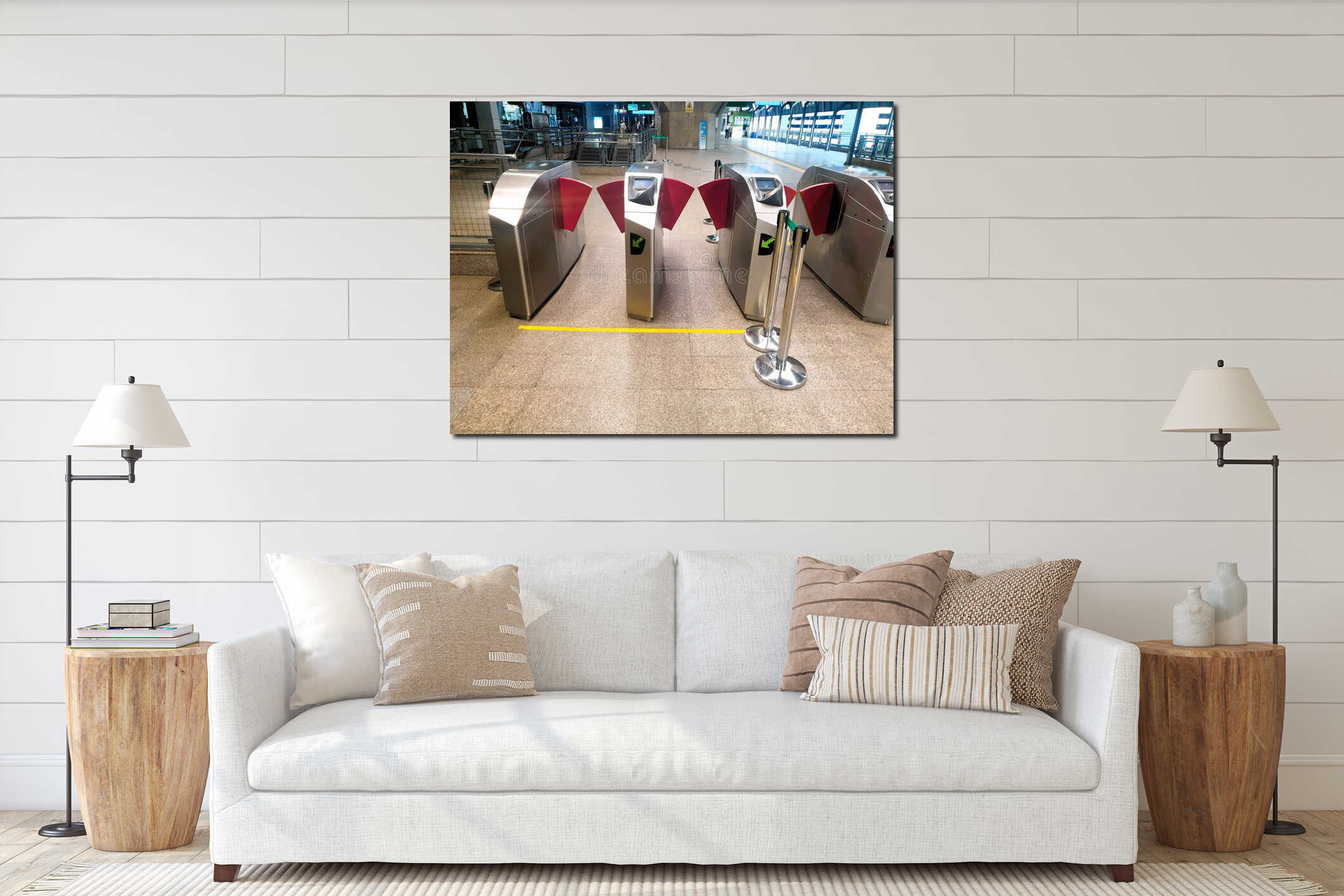 Canvas hanging interior mockup