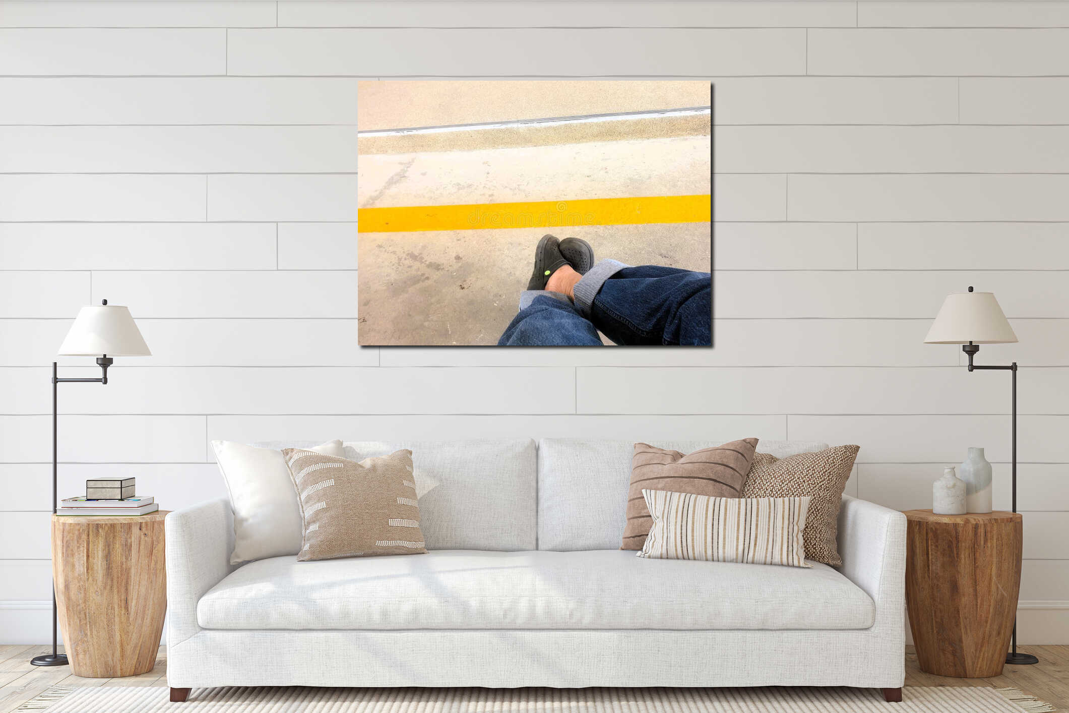 Canvas hanging interior mockup