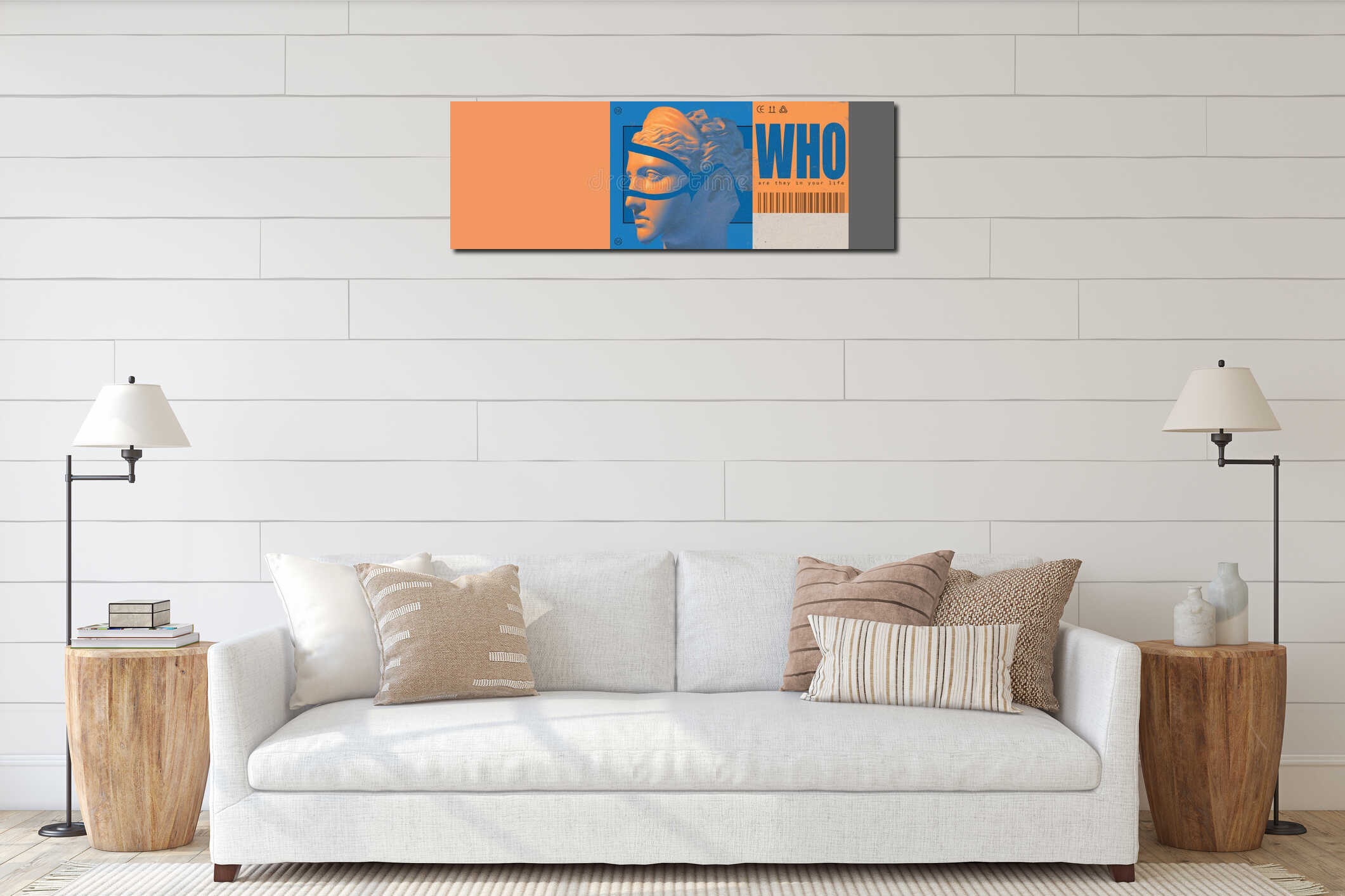 Canvas hanging interior mockup