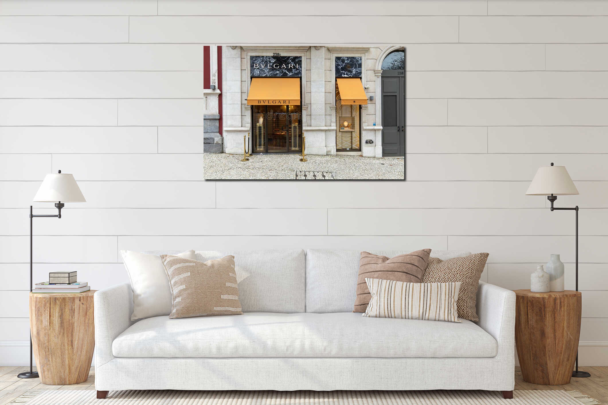 Canvas hanging interior mockup