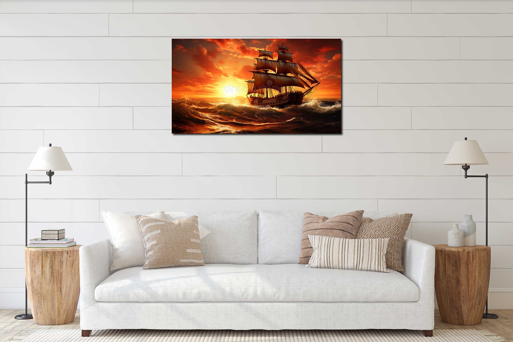 Canvas hanging interior mockup