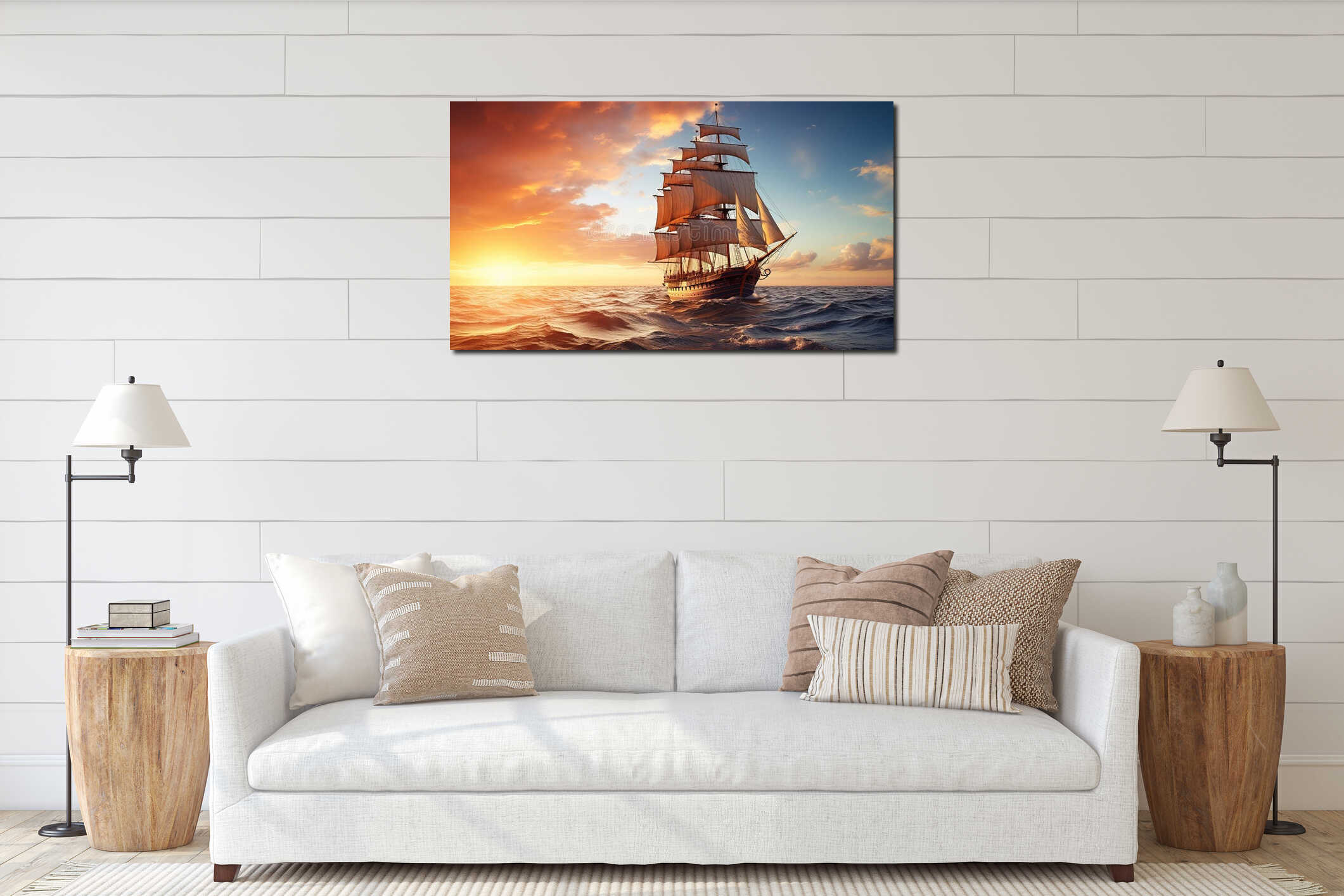 Canvas hanging interior mockup